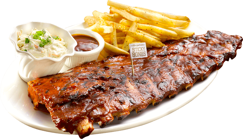 ribs with fries and dip