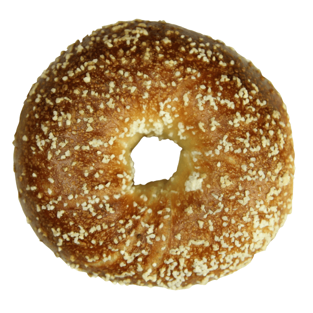 sesame seeded whole grain bagel