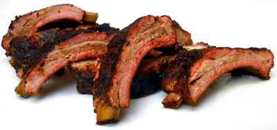 smoked ribs on plate