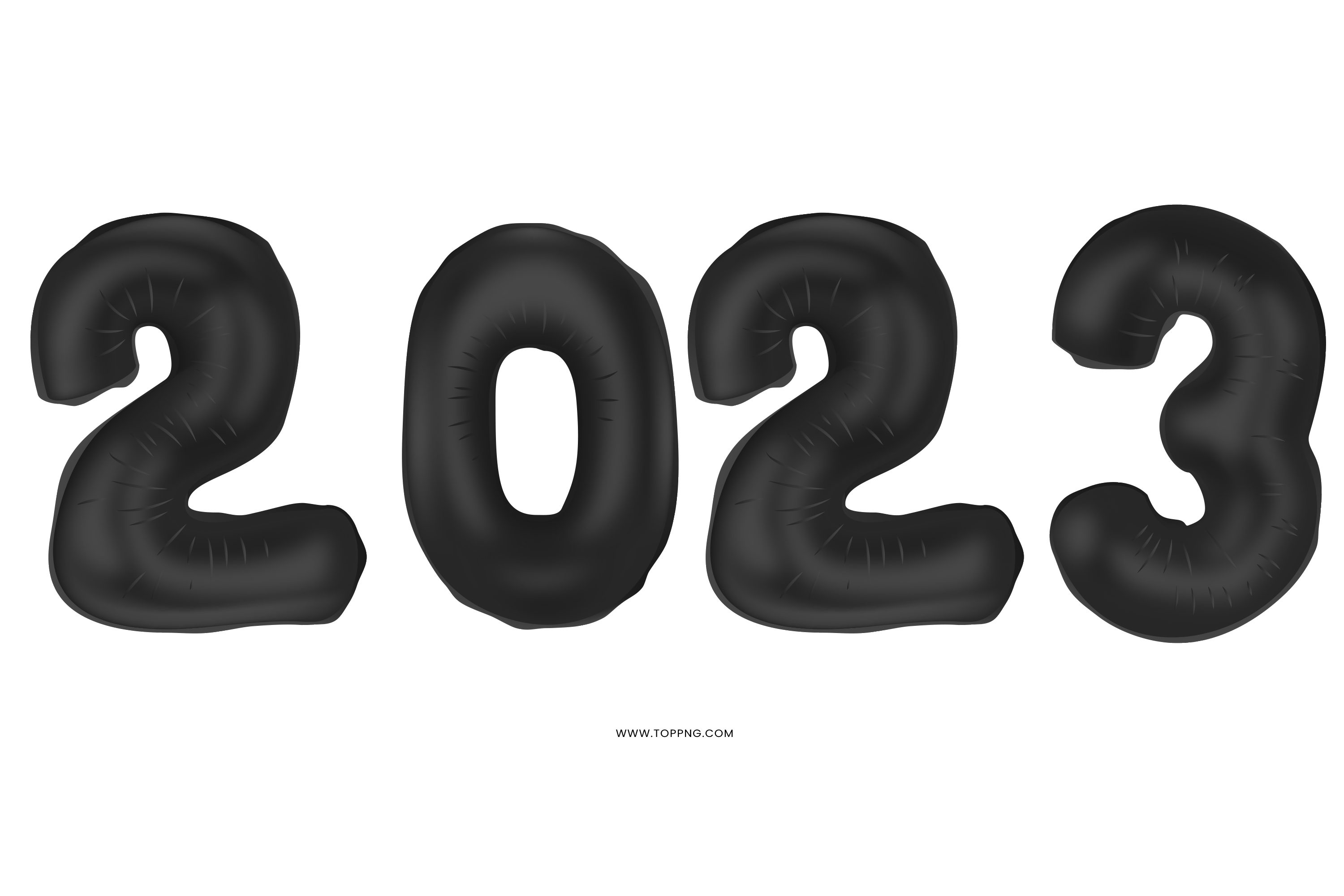 2023 black numbers balloon png 3000x2000