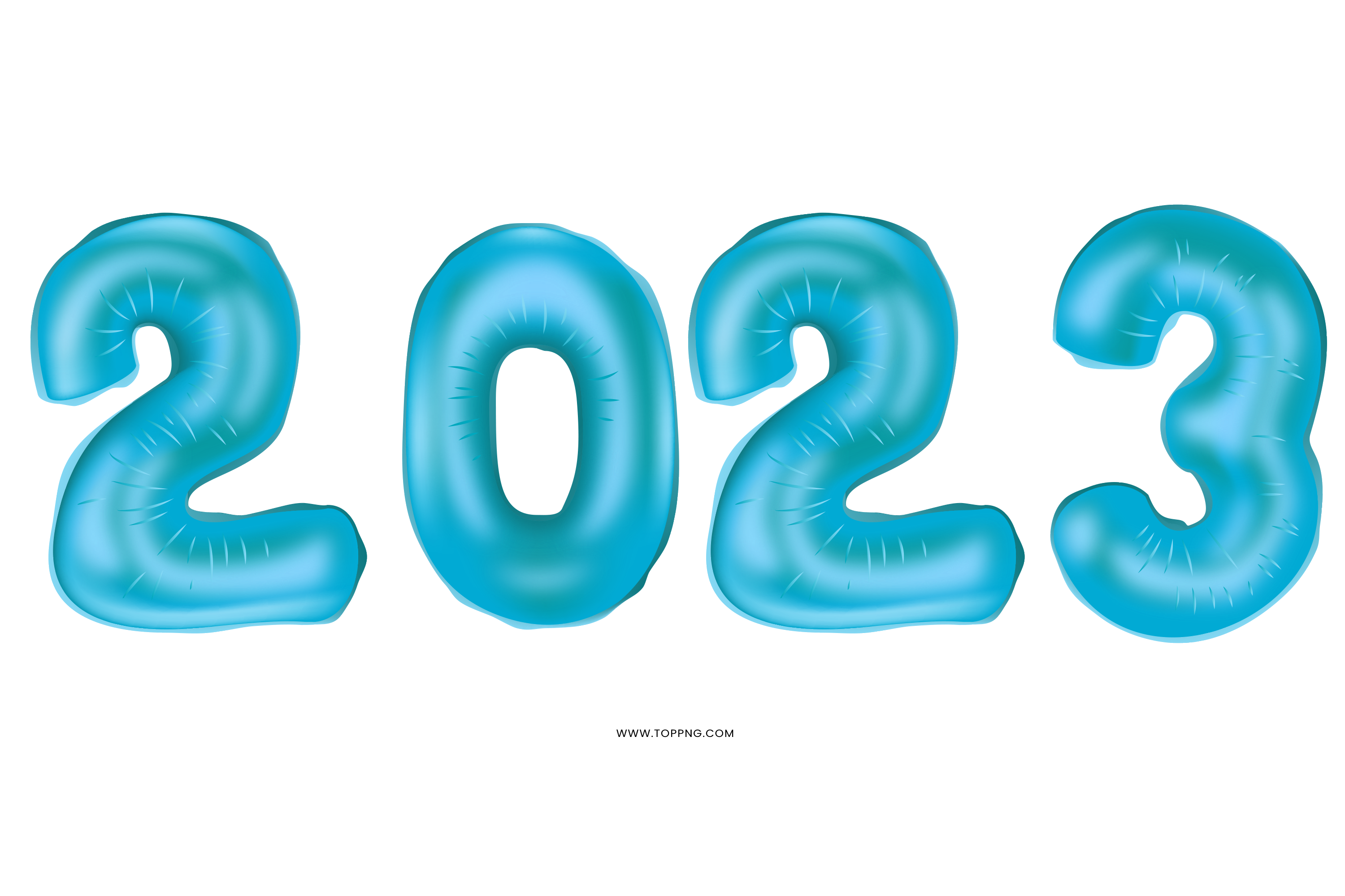 2023 blue numbers balloon png 3000x2000