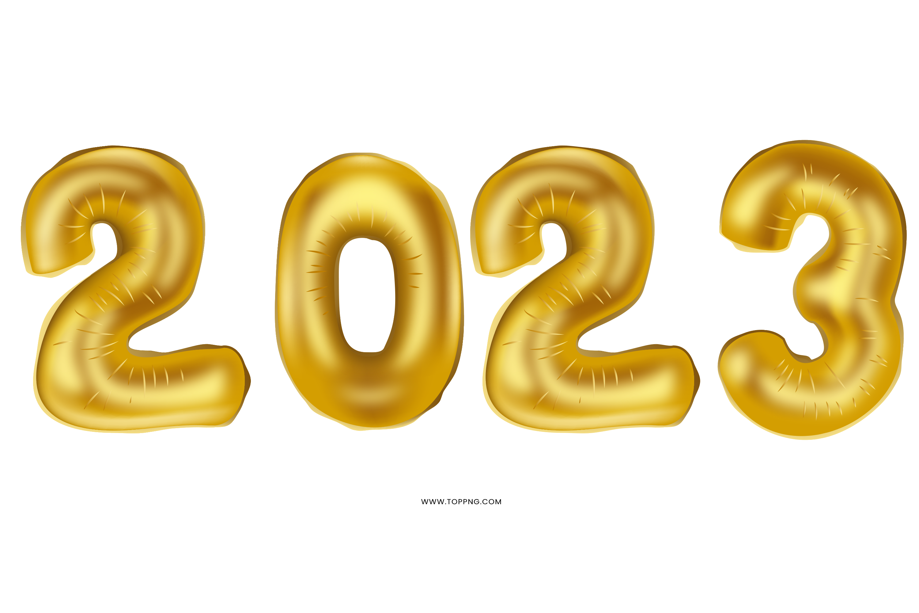 2023 golden numbers balloon png 3000x2000