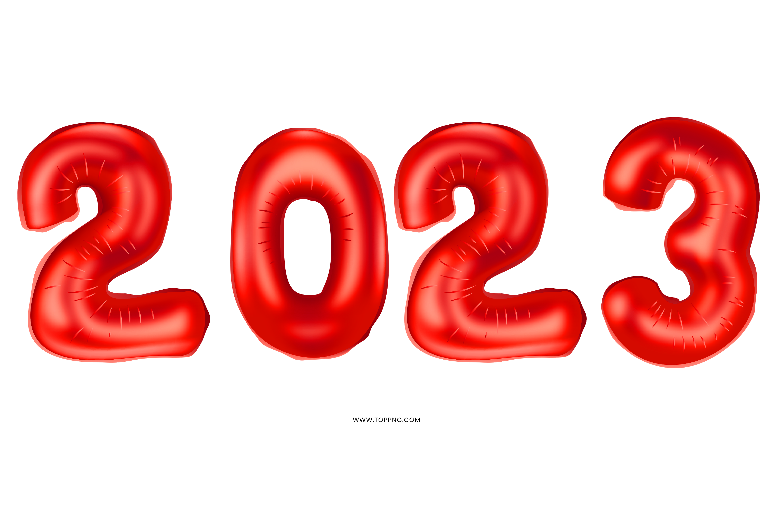 2023 red numbers balloon png 3000x2000