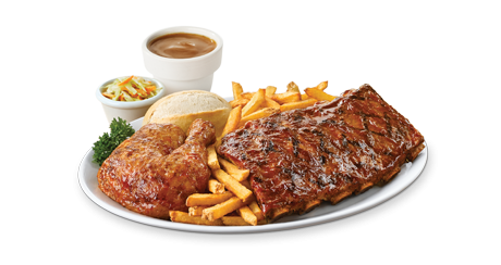 barbecue platter with steak and ribs 460x244