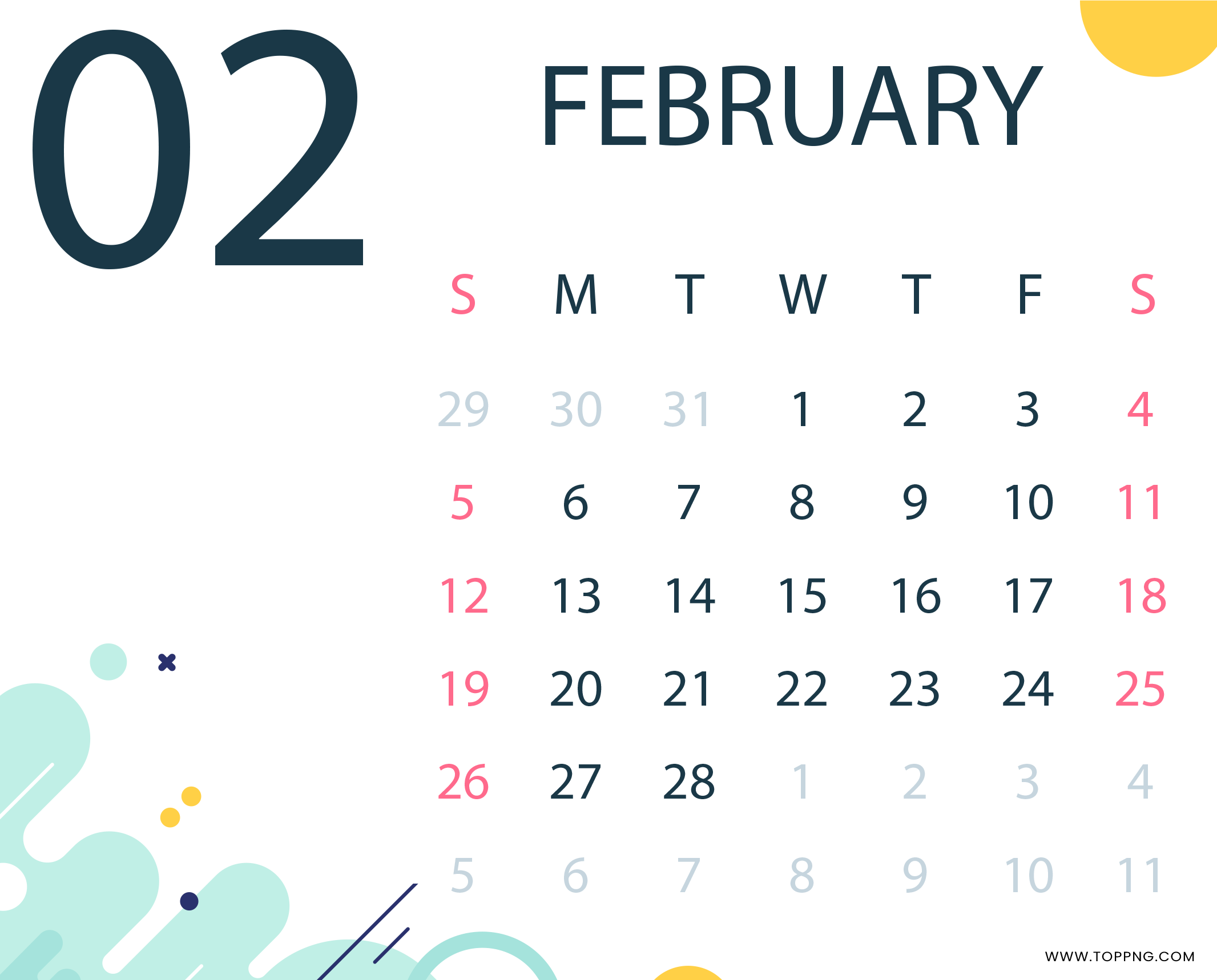february 2023 calendar png 2132x1718