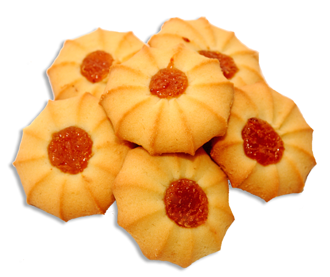 flower shaped butter cookies with jam 642x540