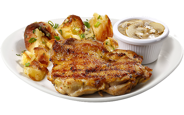 grilled chicken platter with potatoes 640x400