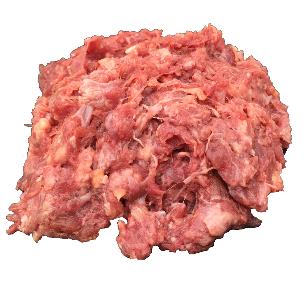 Raw Ground Meat Mound with Fat Streaks