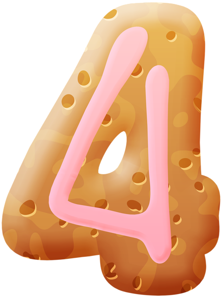 number four cookie with pink icing 448x600