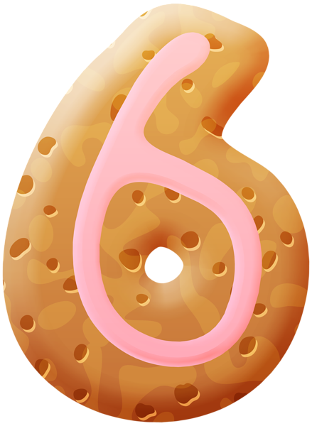 number six cookie with pink icing 439x600