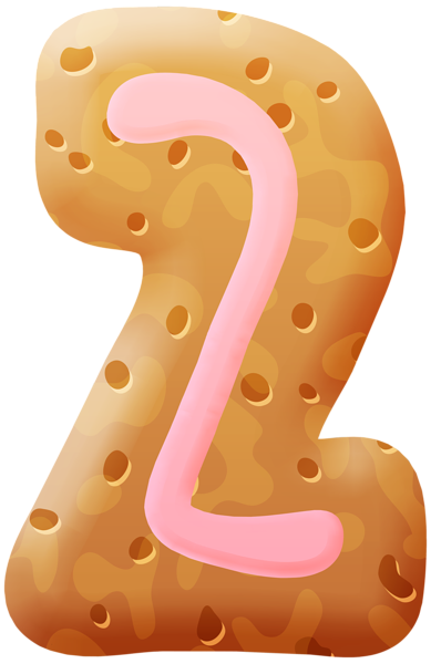 number two cookie with pink icing 389x600