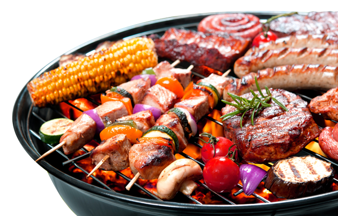 outdoor grill with assorted bbq 658x421