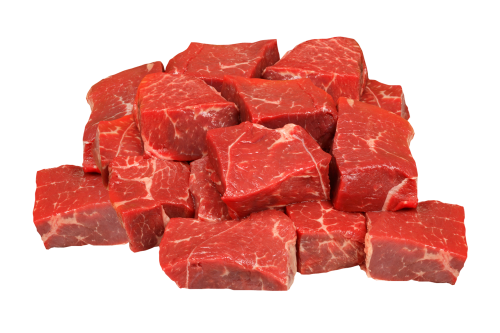 small cubes of raw beef 500x333