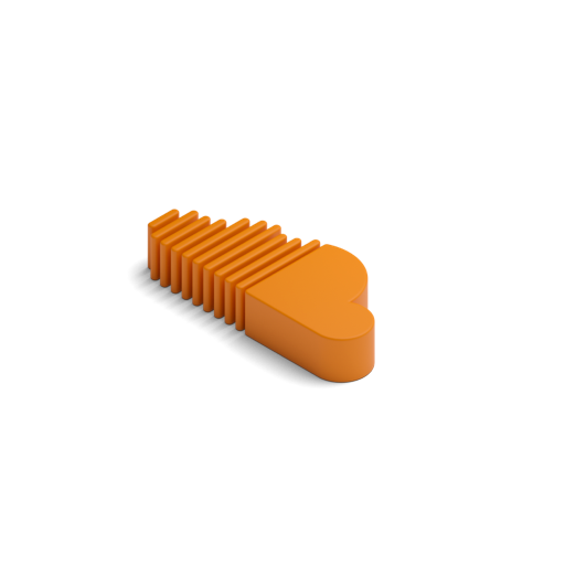 Orange 3D Heart with Ribbed Sides