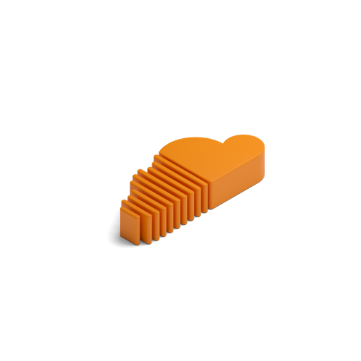 Orange 3D Glossy Wave Bar Cloud Logo