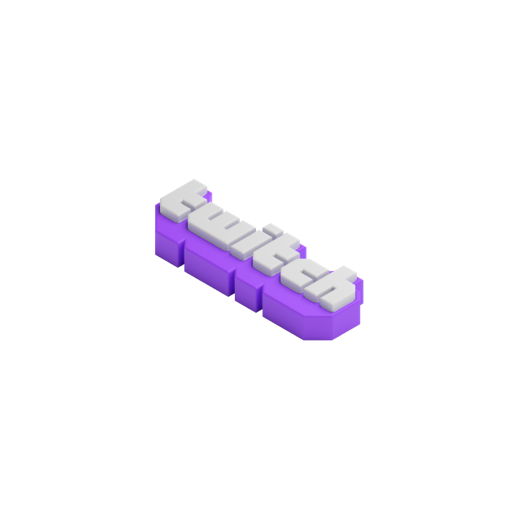 Isometric 3D Purple Wordmark with White Letters