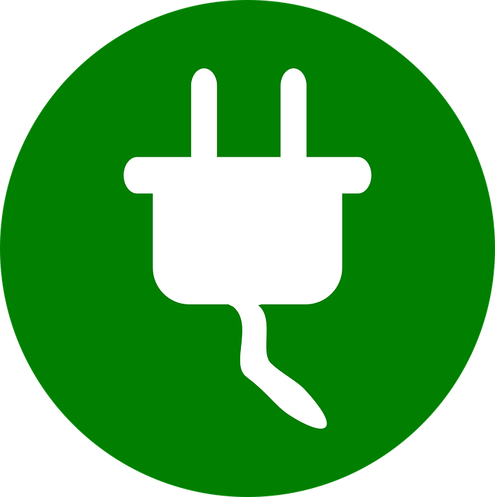 white electrical plug icon centered vibrant png