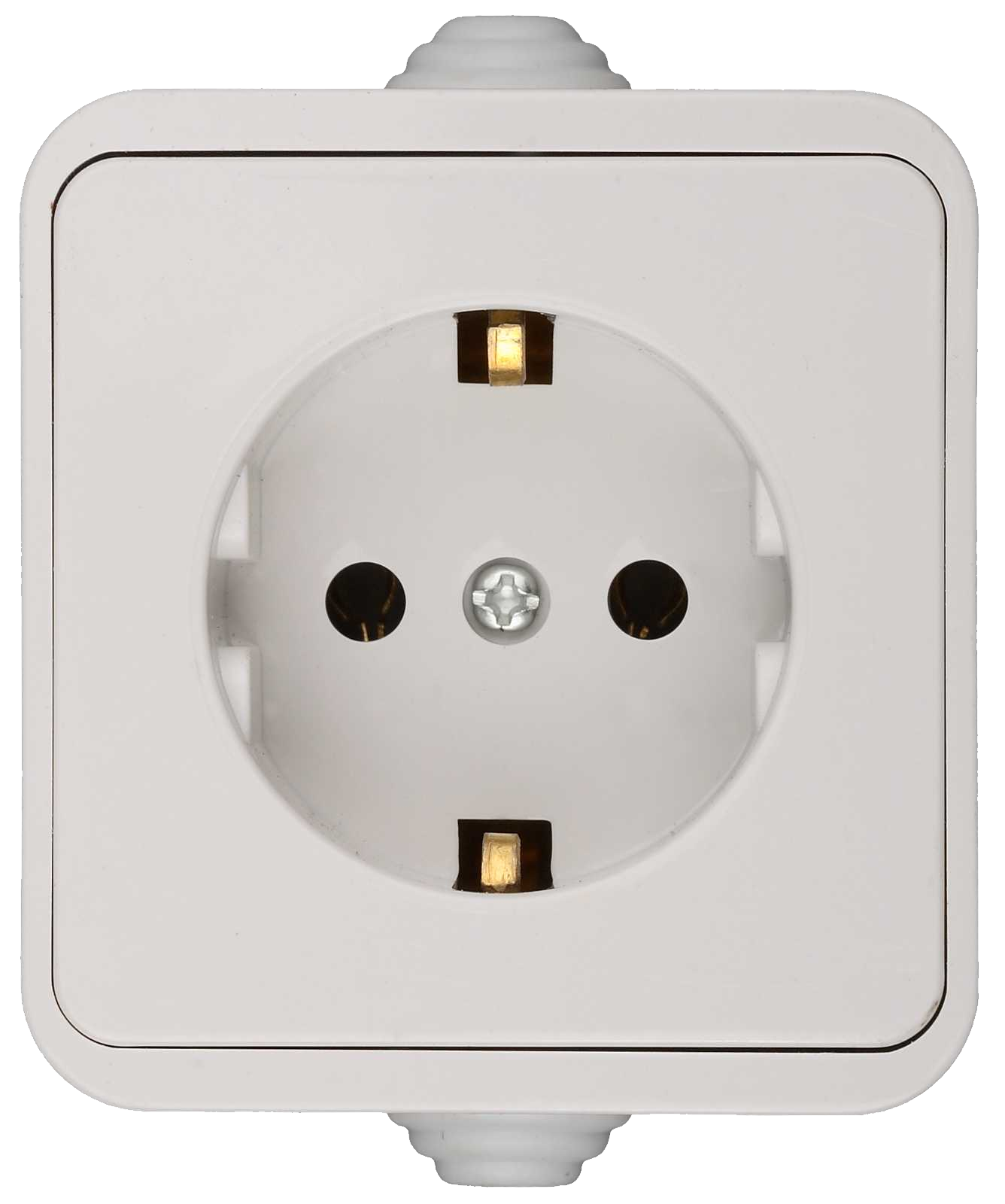pristine white electrical outlet centrally located png