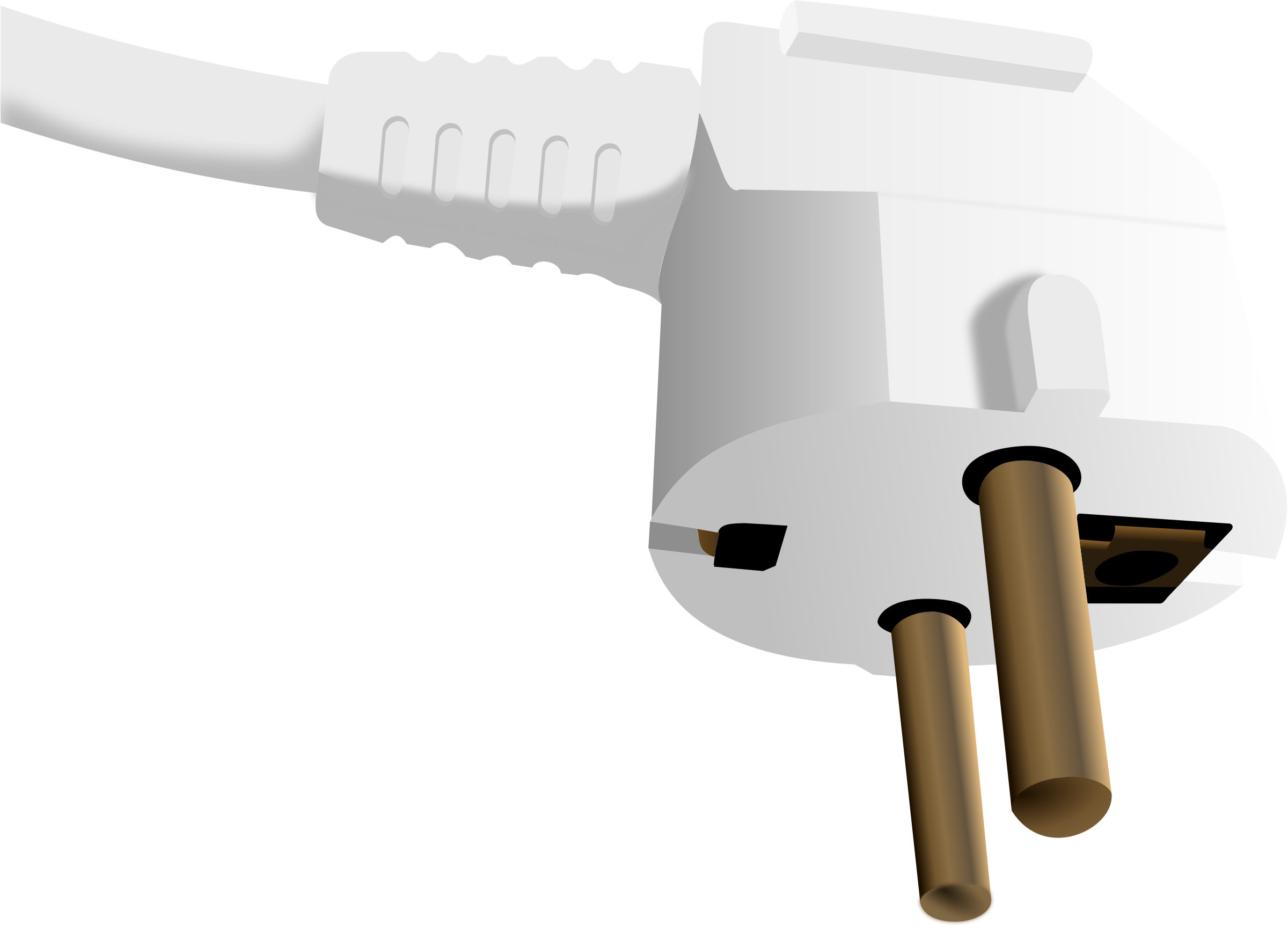 white power plug with two brown png