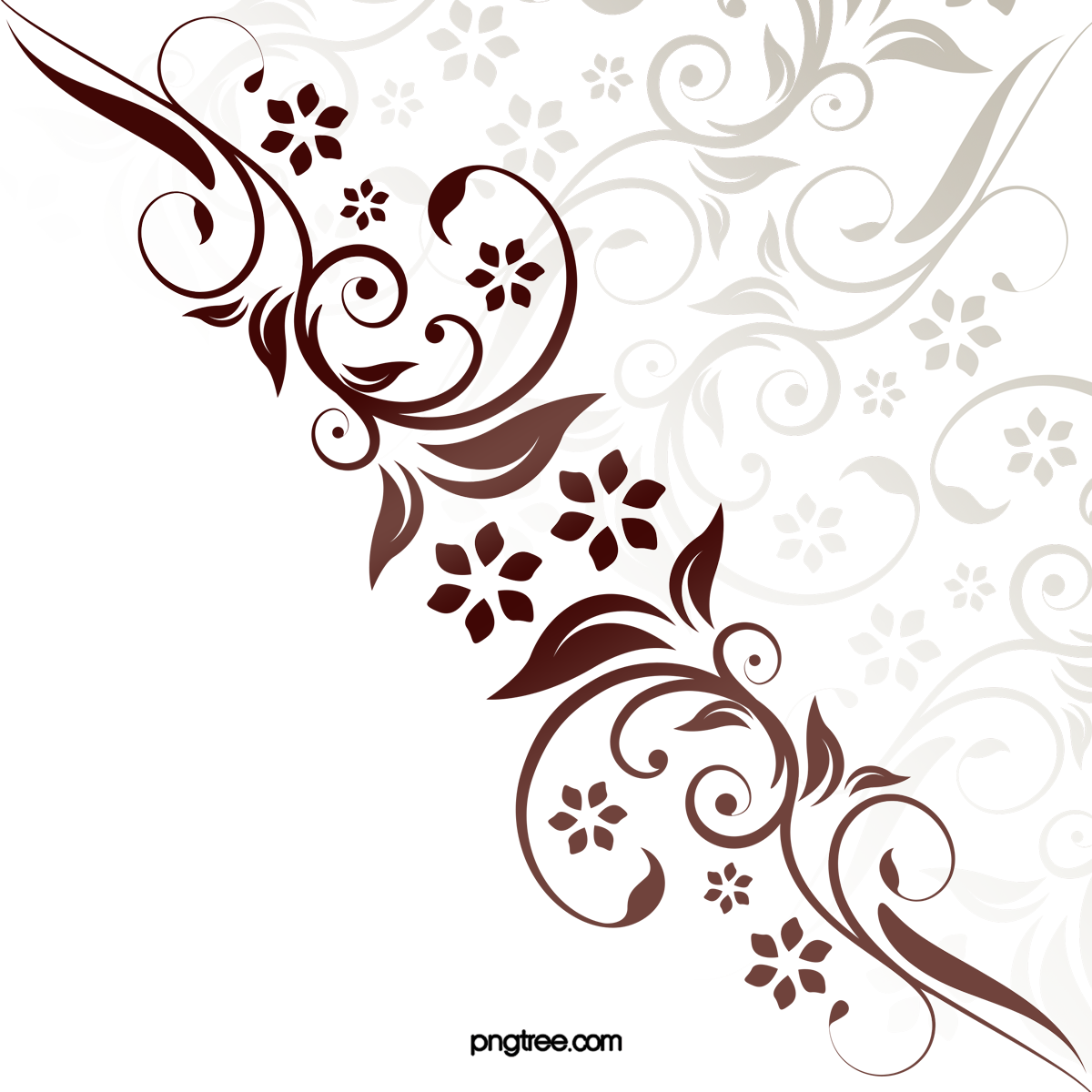 floral ornament printing hand drawn