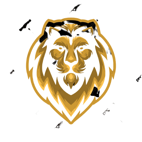 Golden Lion Head Mascot Emblem