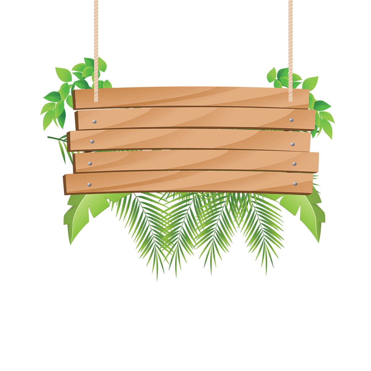 wooden hanging with tropical