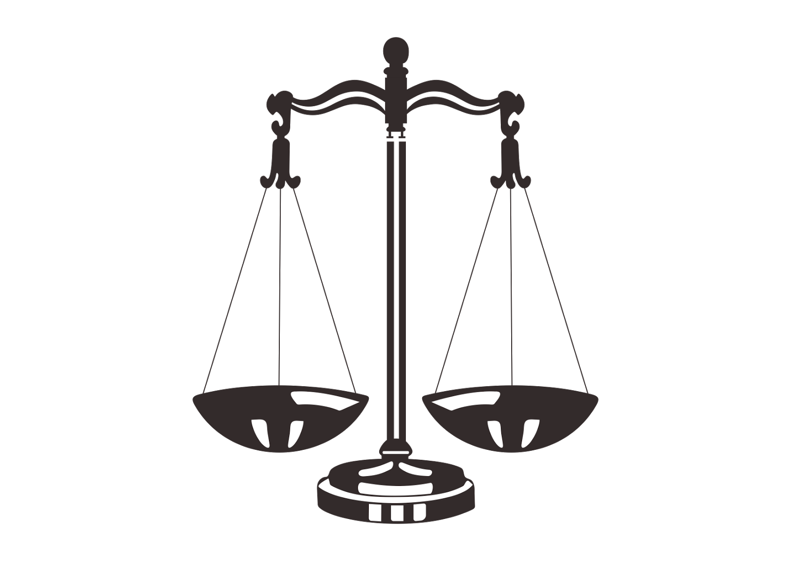 Ornate Dark Brown Scales of Justice