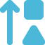 arrow up square triangle