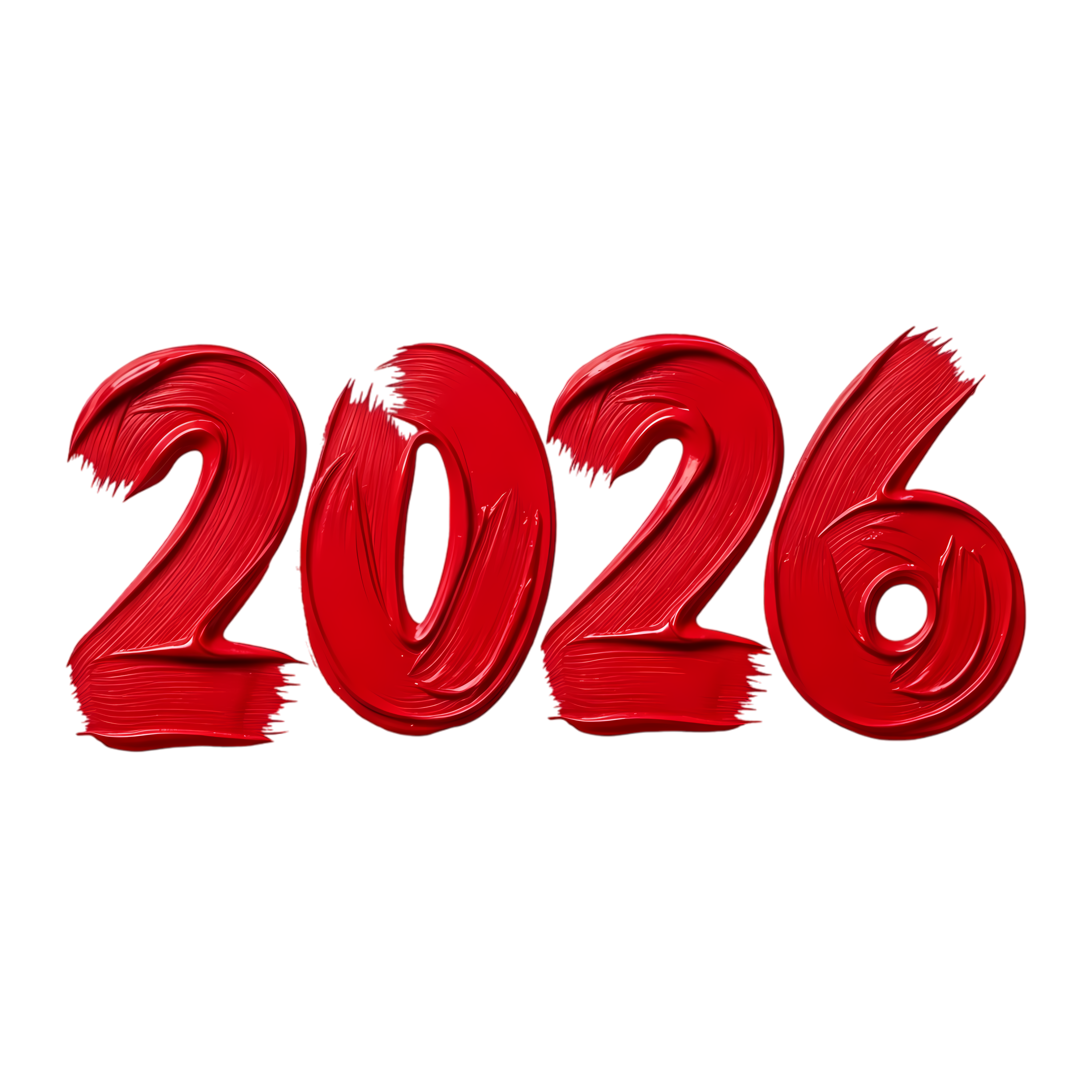brush stroke 2026 design in red