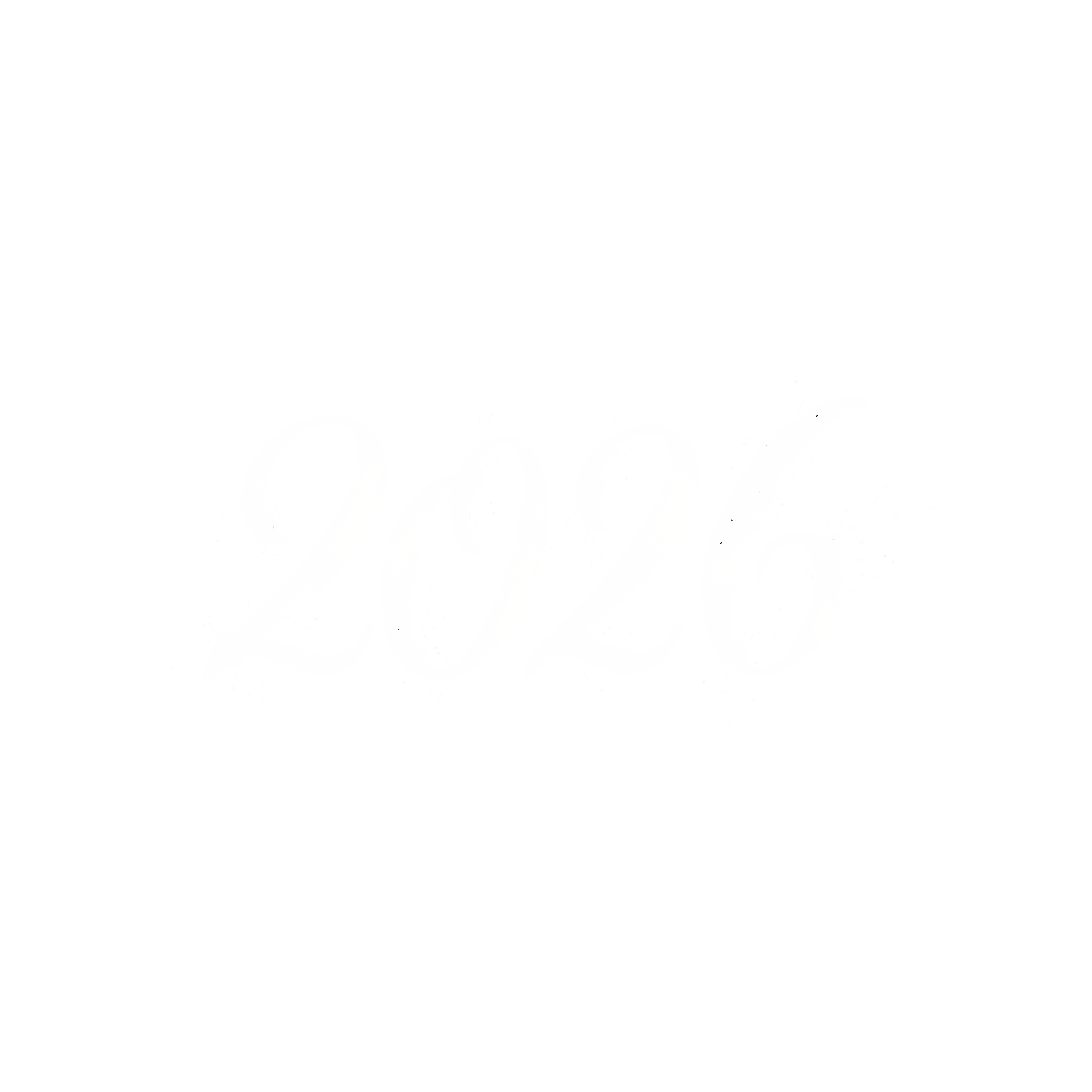 elegant white calligraphy 2026 design with ink bleed