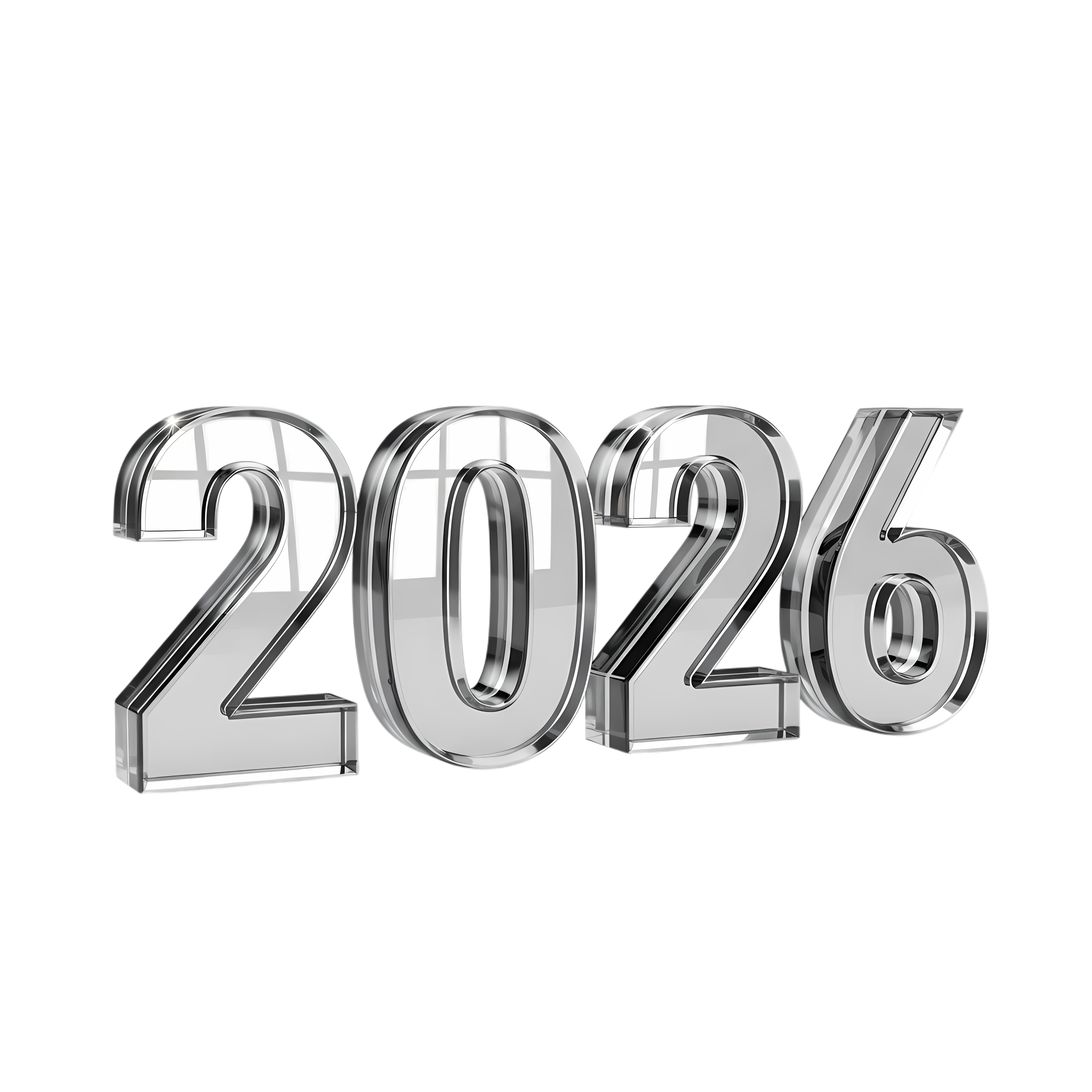glass 2026 design with realistic reflections