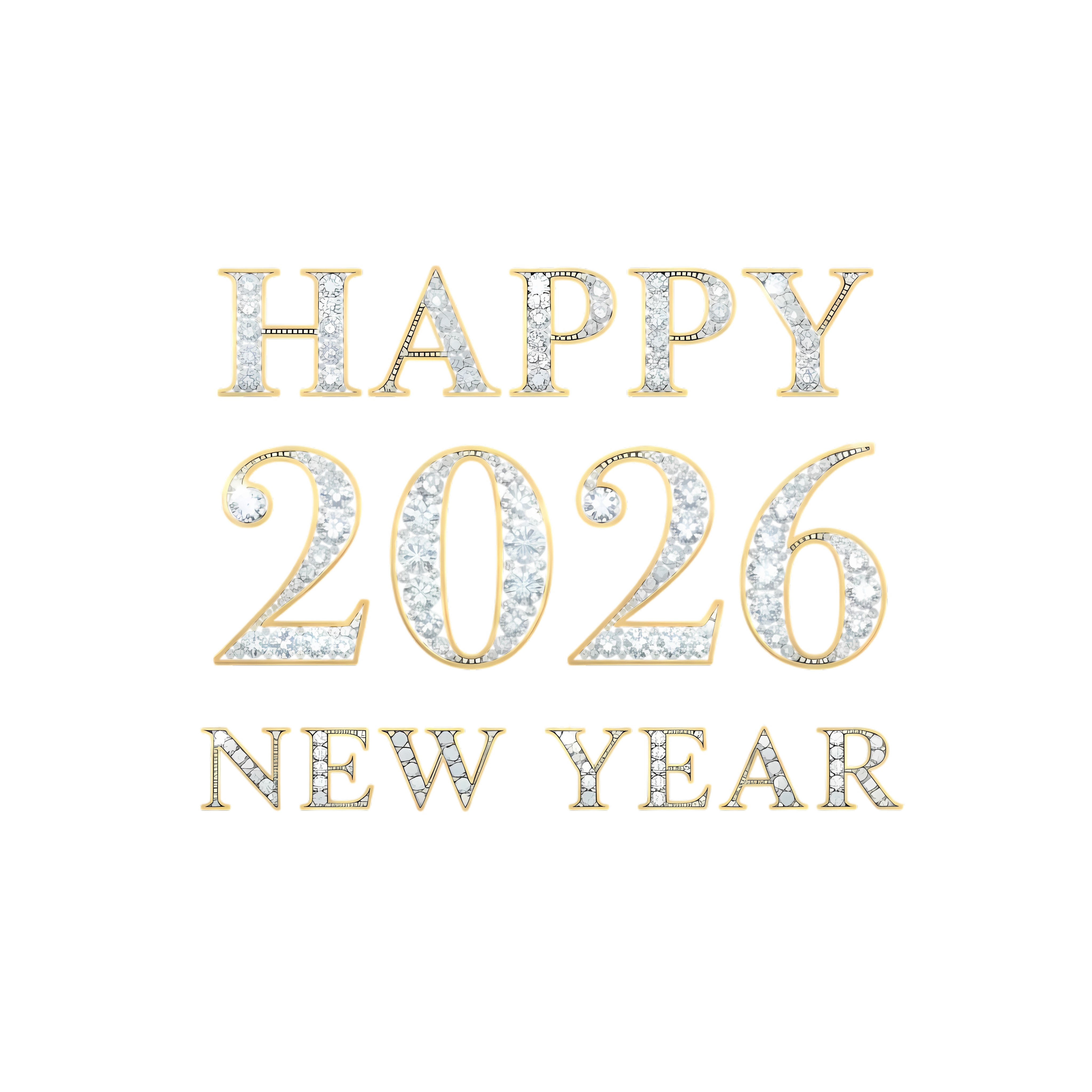 gold elegant happy 2026 new year typography