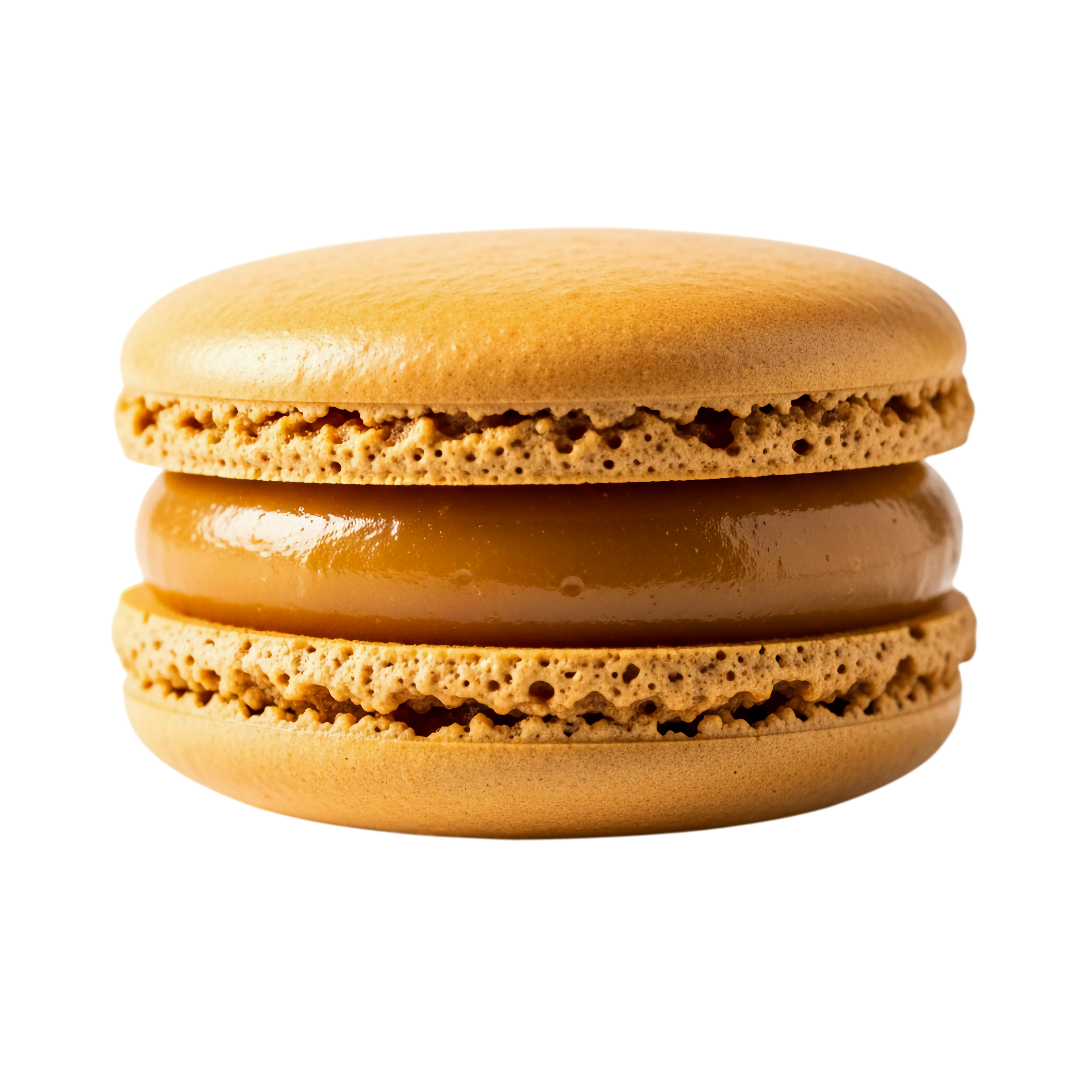 golden sweet caramel macaron cookie