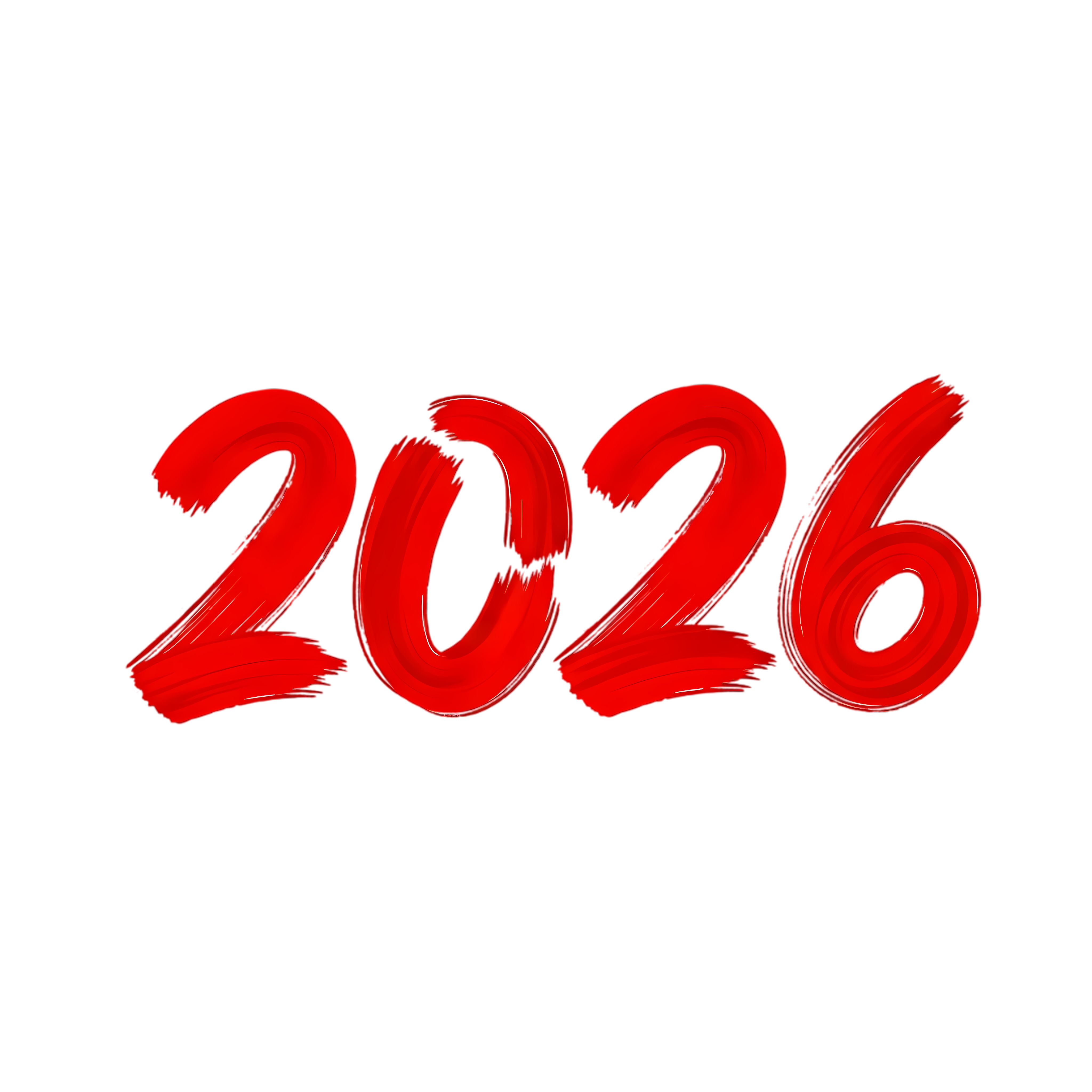 hand painted 2026 red color design art