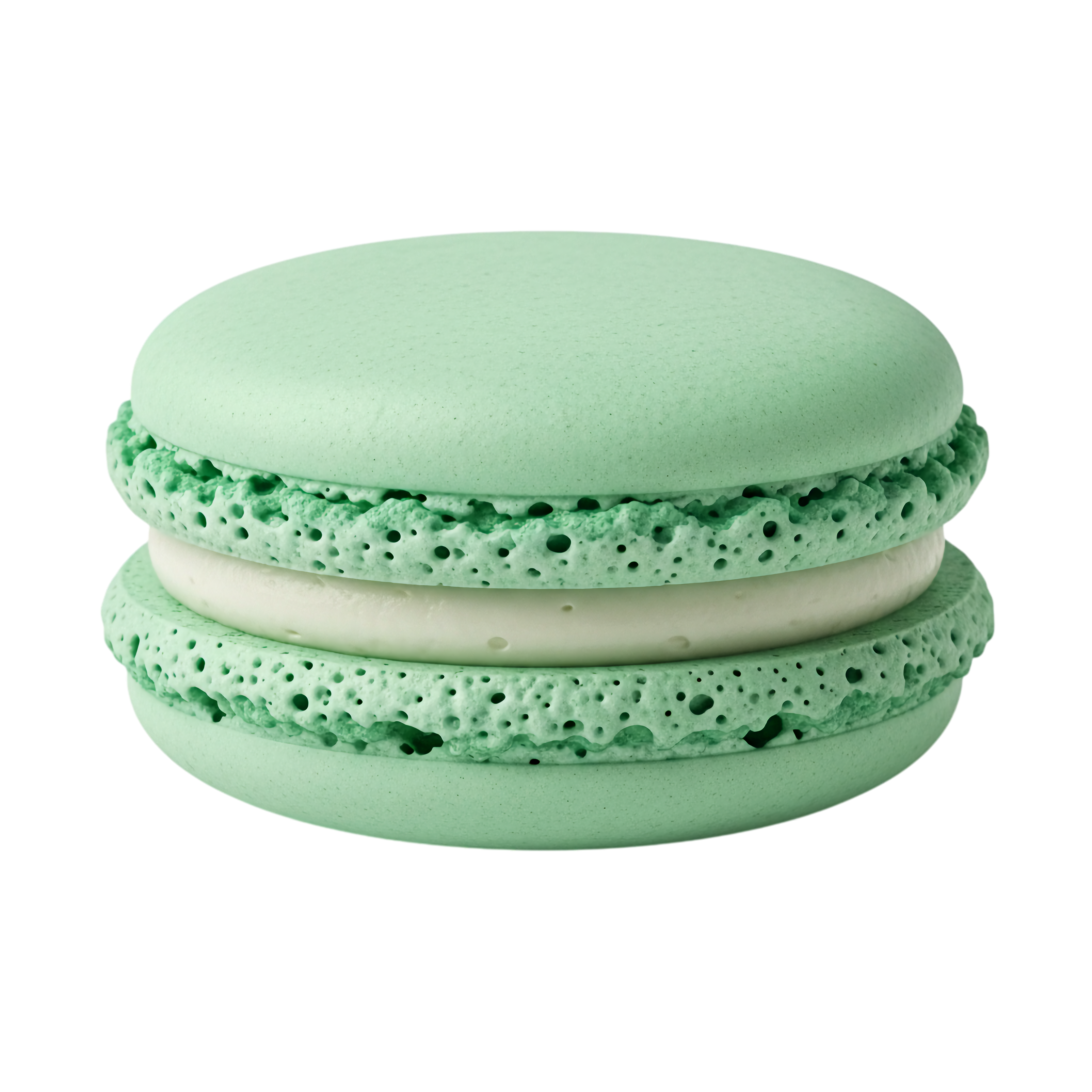 light green macaron with creamy center