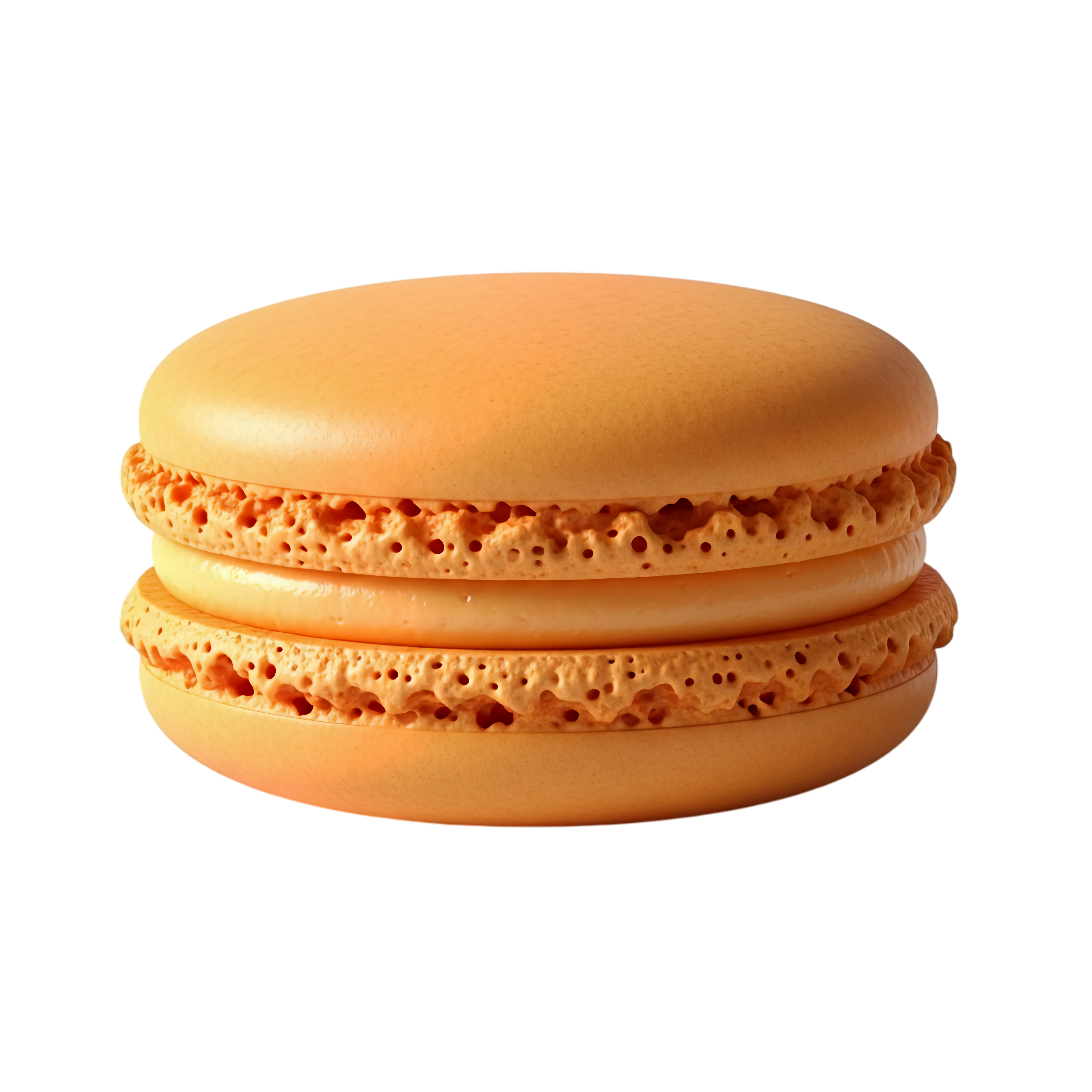 orange macaron pastry with sweet cream