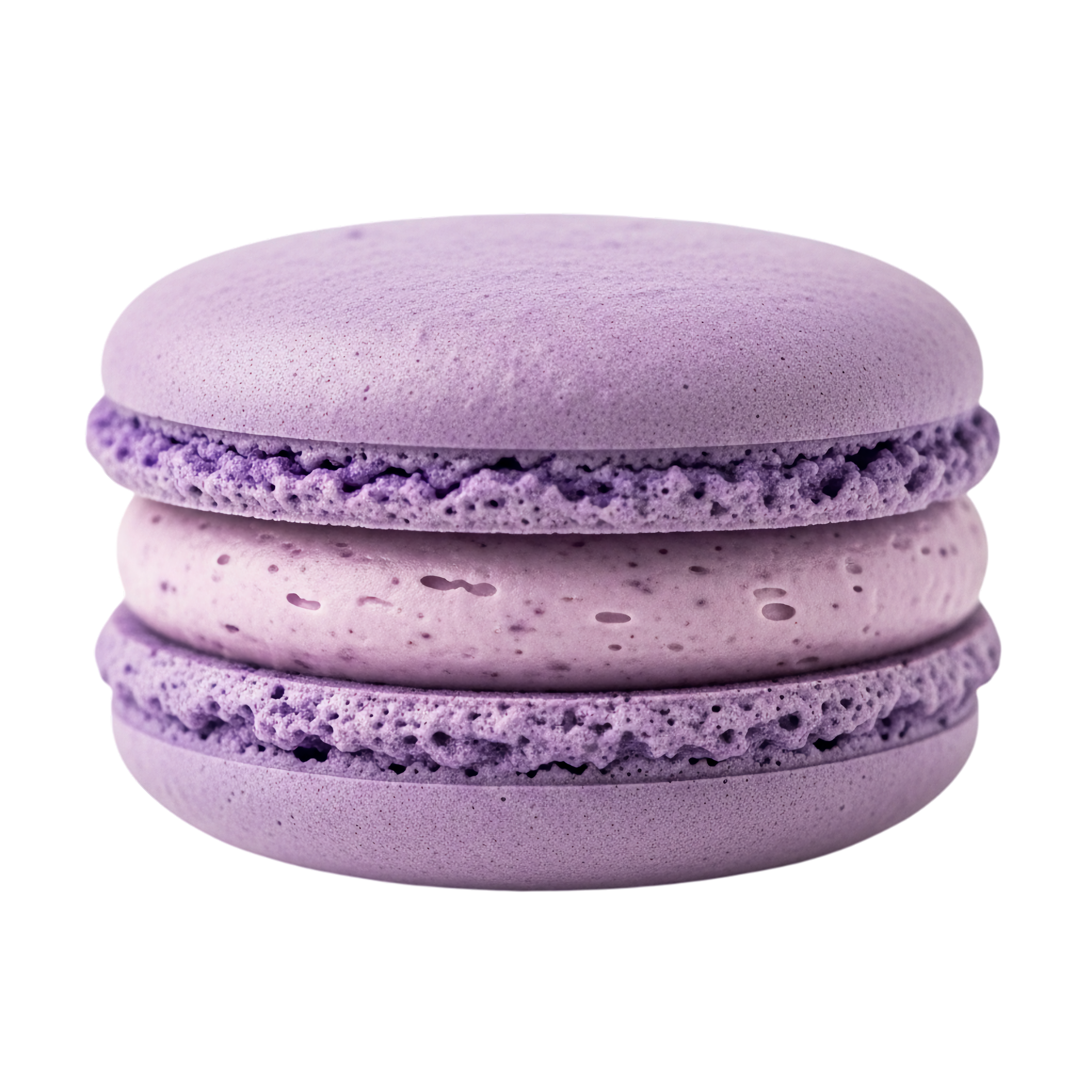 purple french macaron with sweet cream