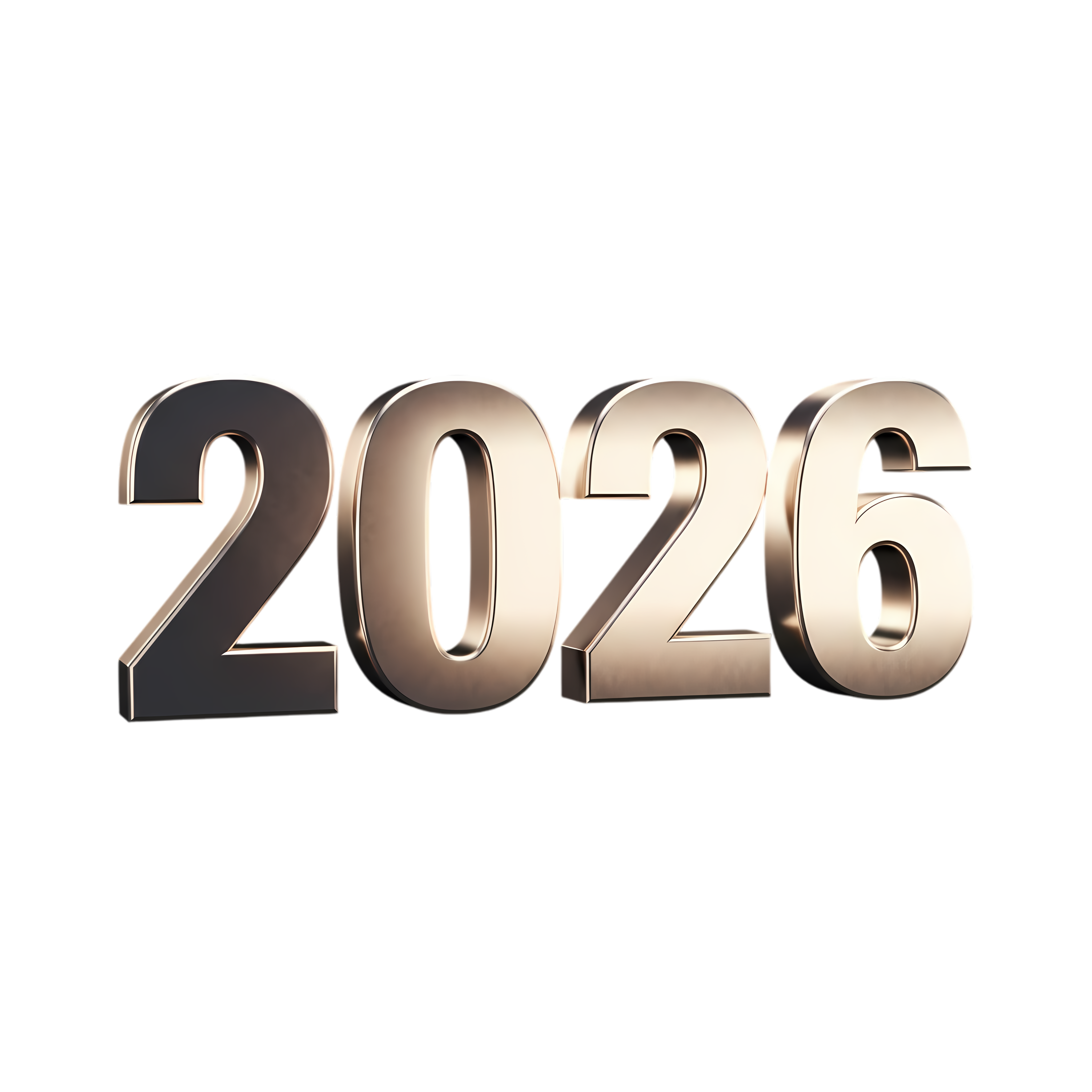 silver metallic 3d 2026 typography