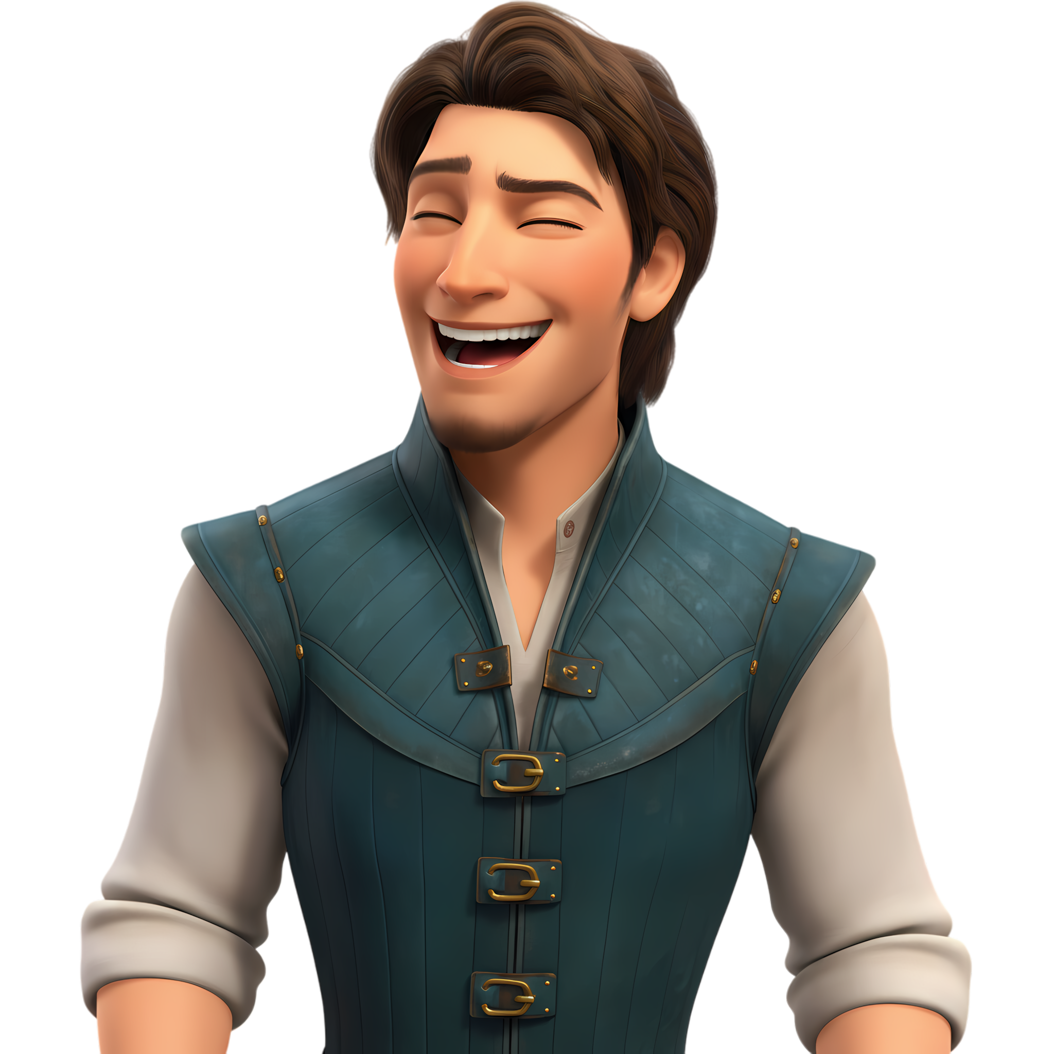 3d flynn rider smile face character