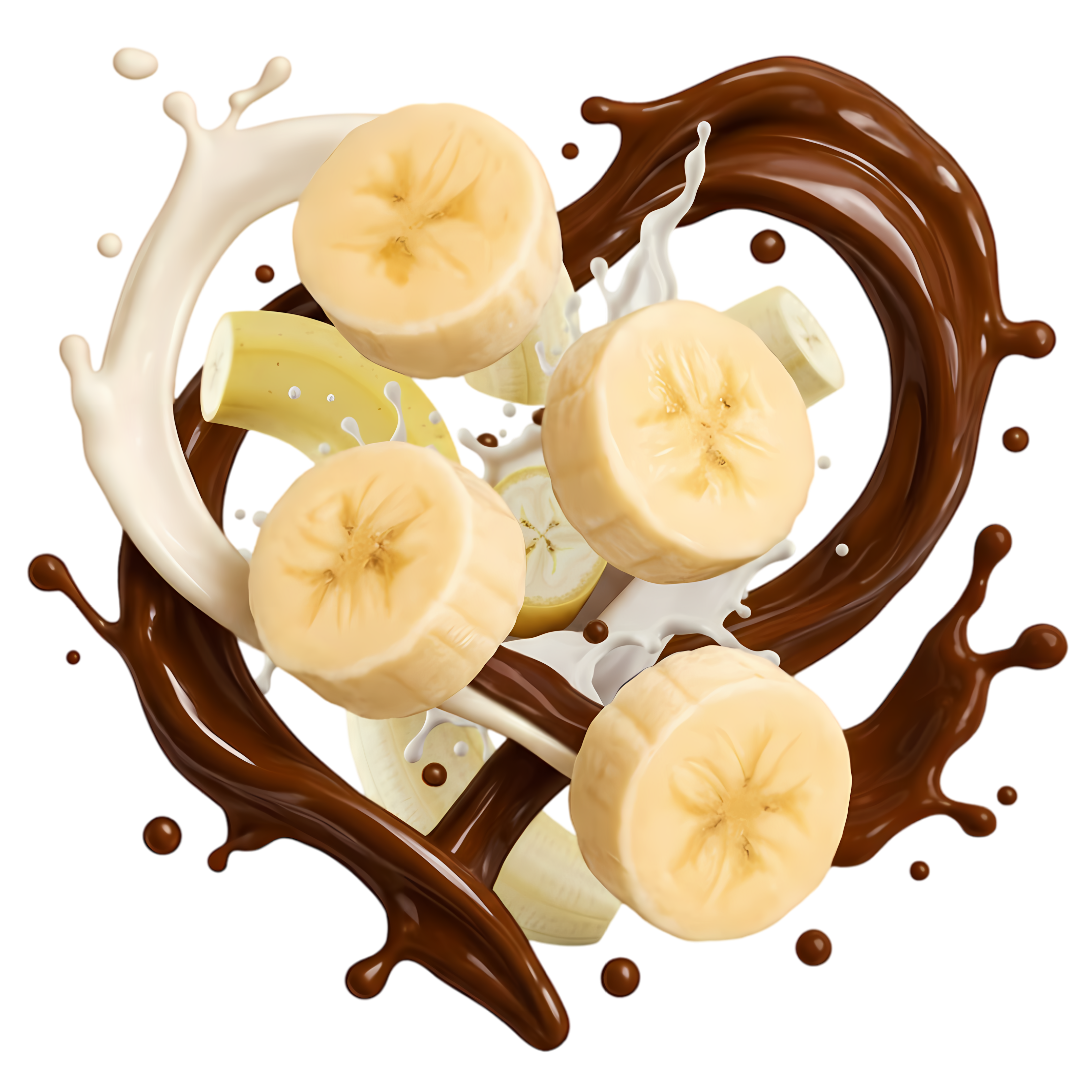 banana slice in chocolate milk splash 1