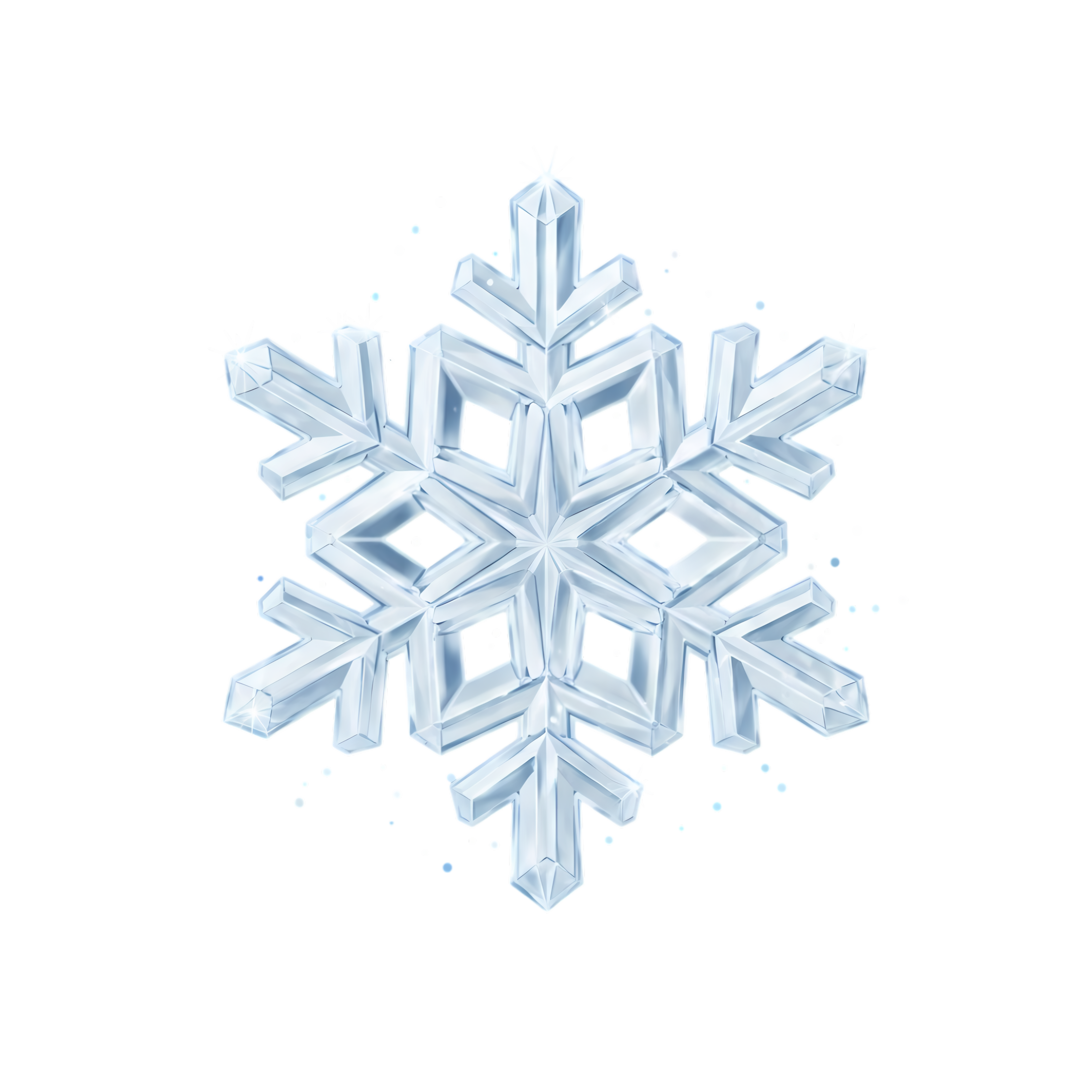 Glossy Ice-Blue Crystal Snowflake