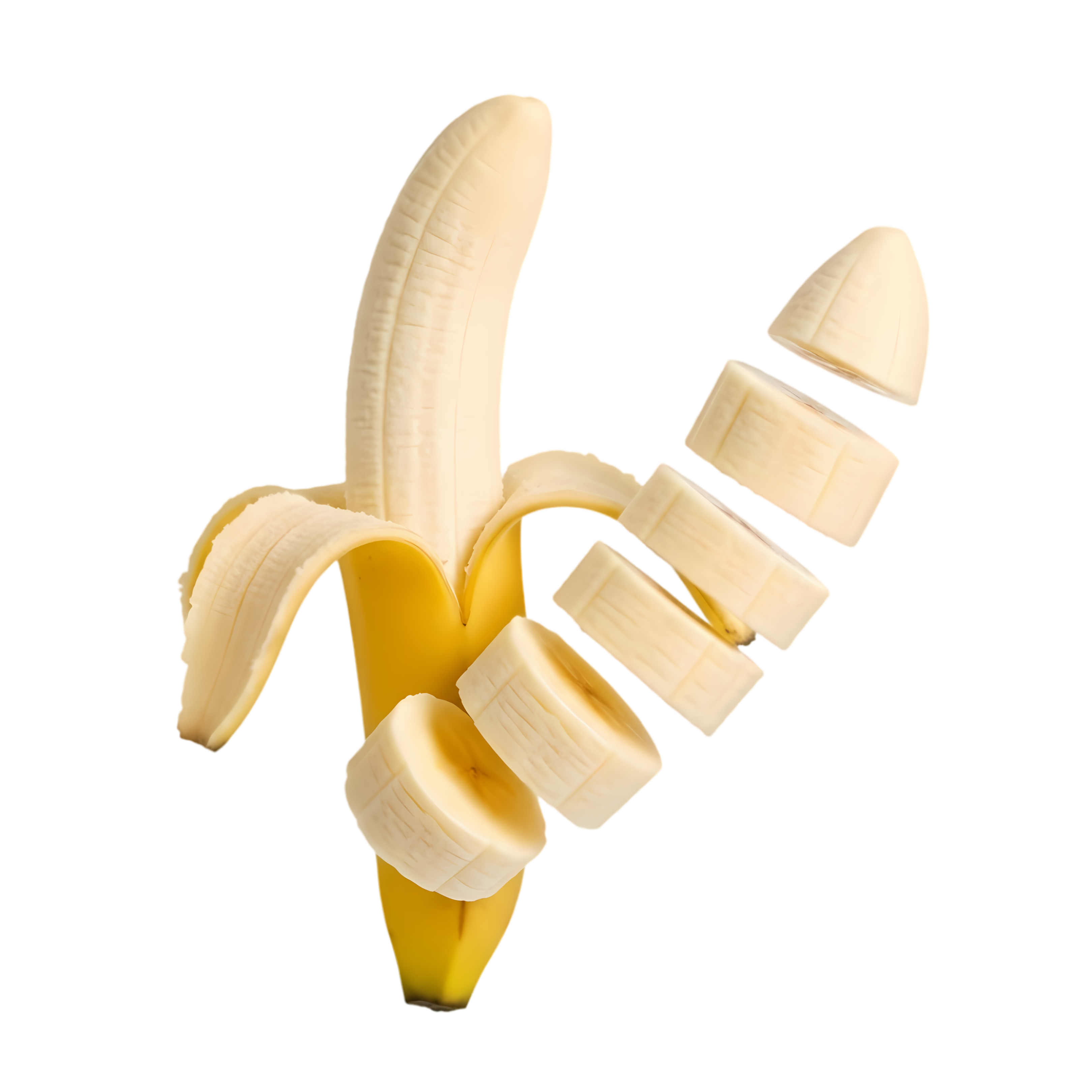 clean arrangement of fresh banana slices