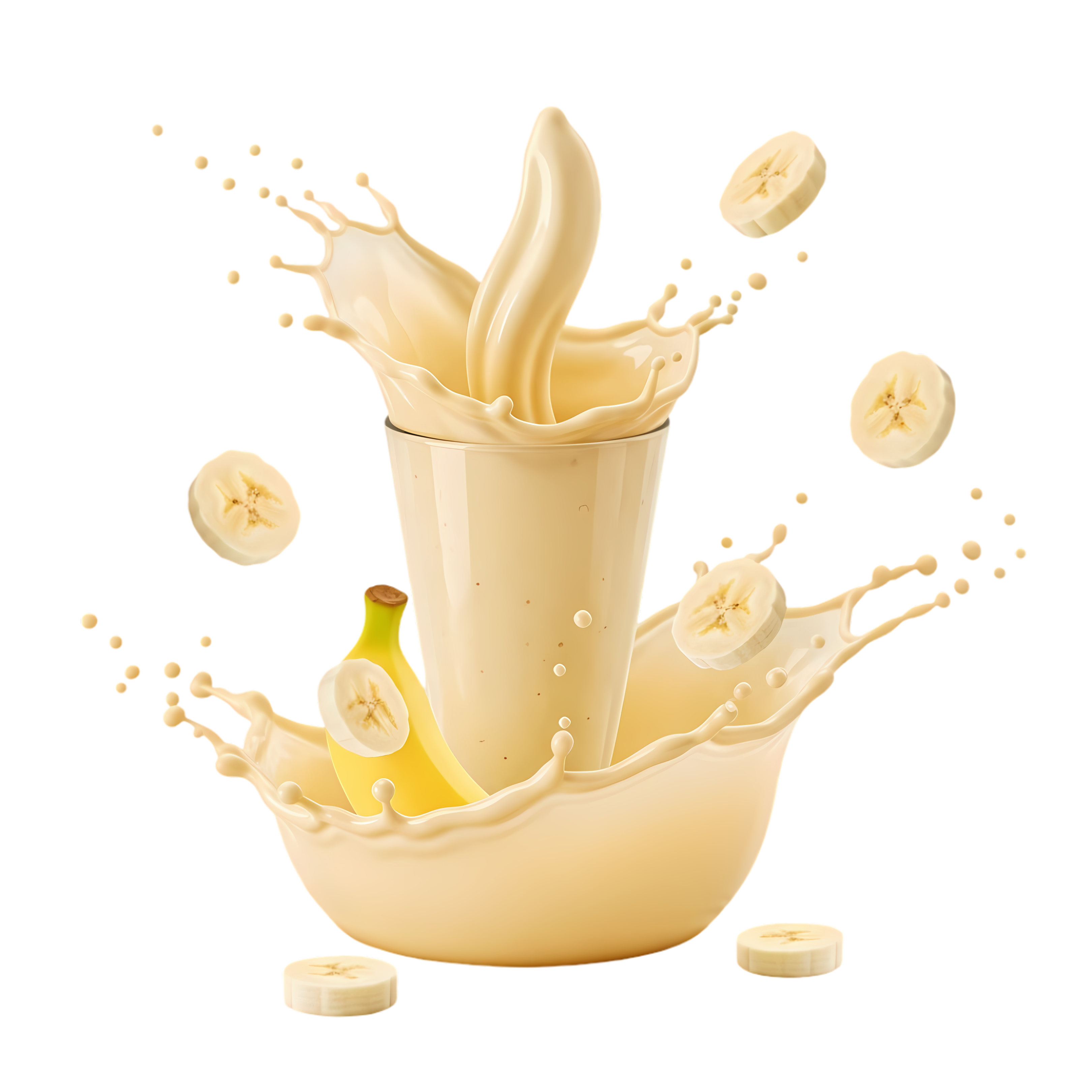 creamy banana milk splash motion