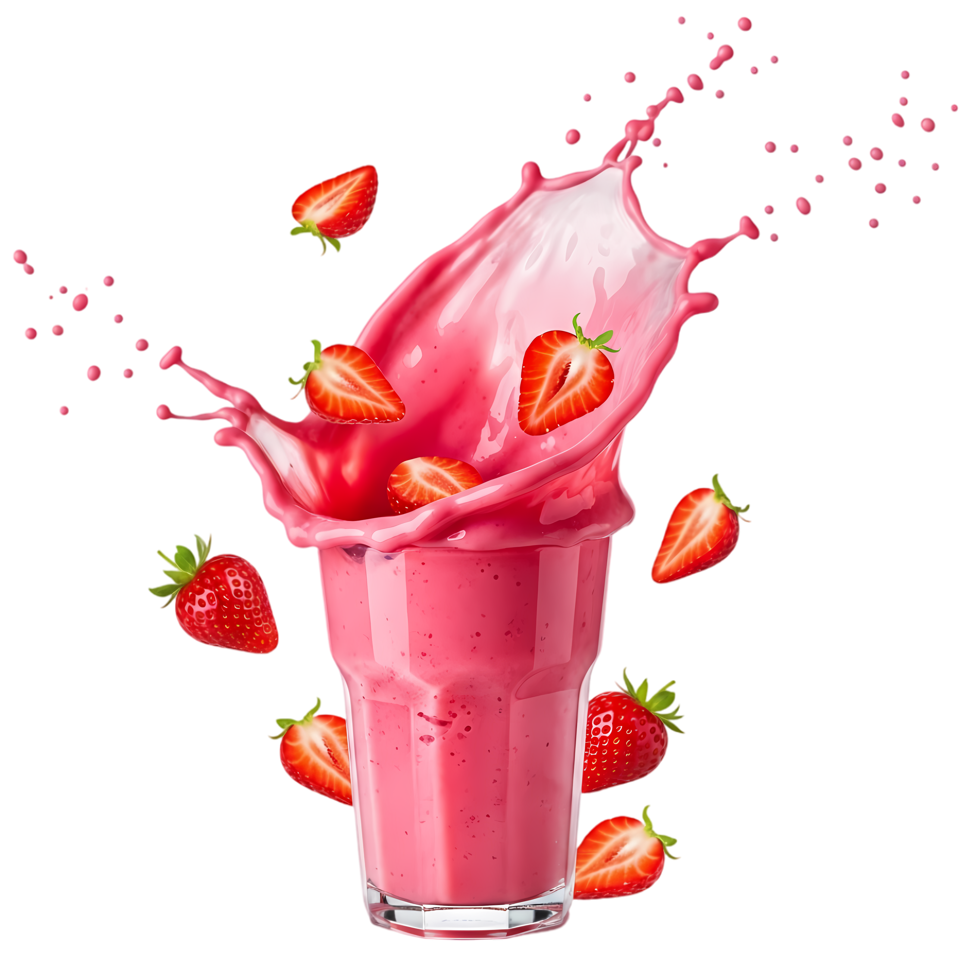 creamy pink shake with energetic burst