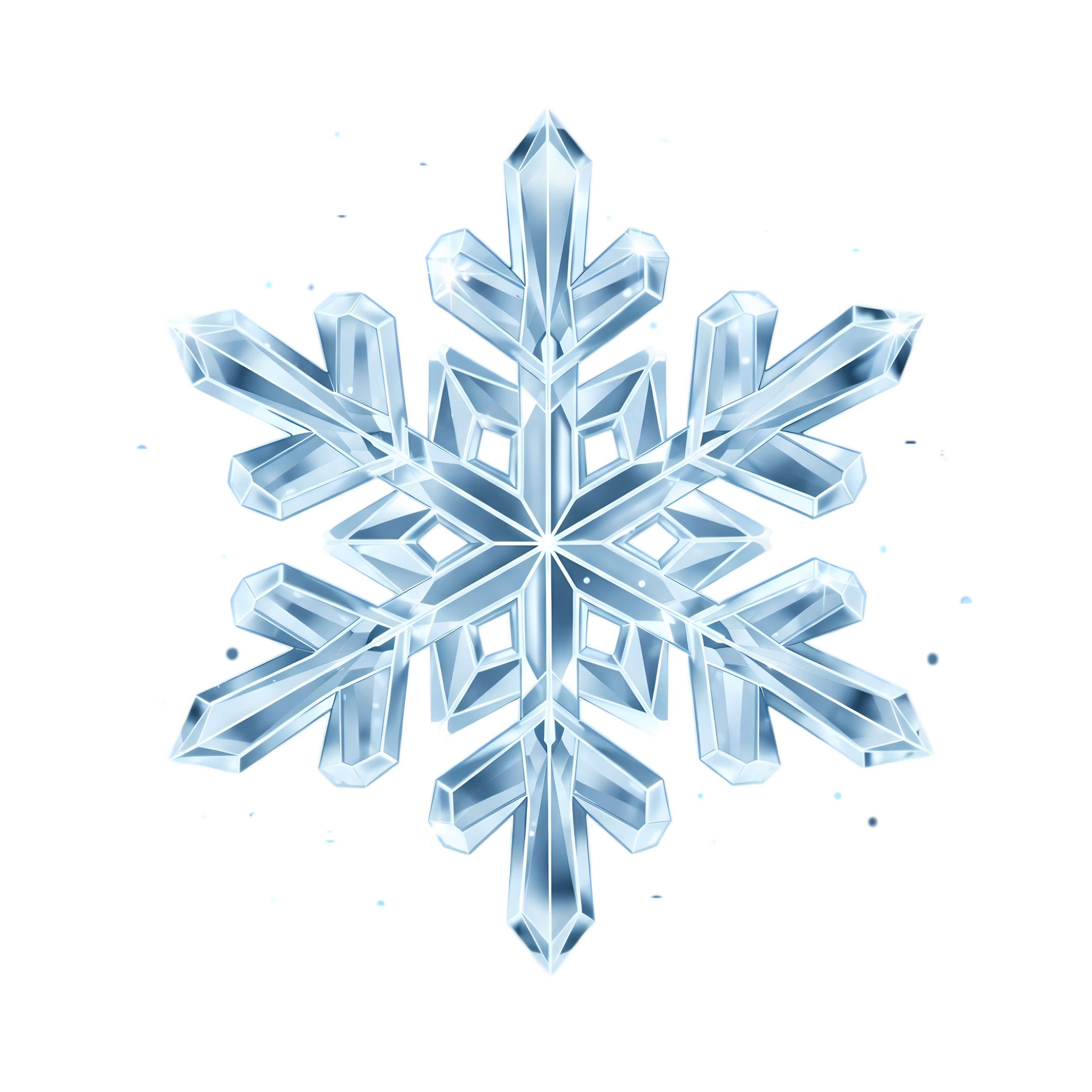 elegant ice flake decoration with scattered snow dots