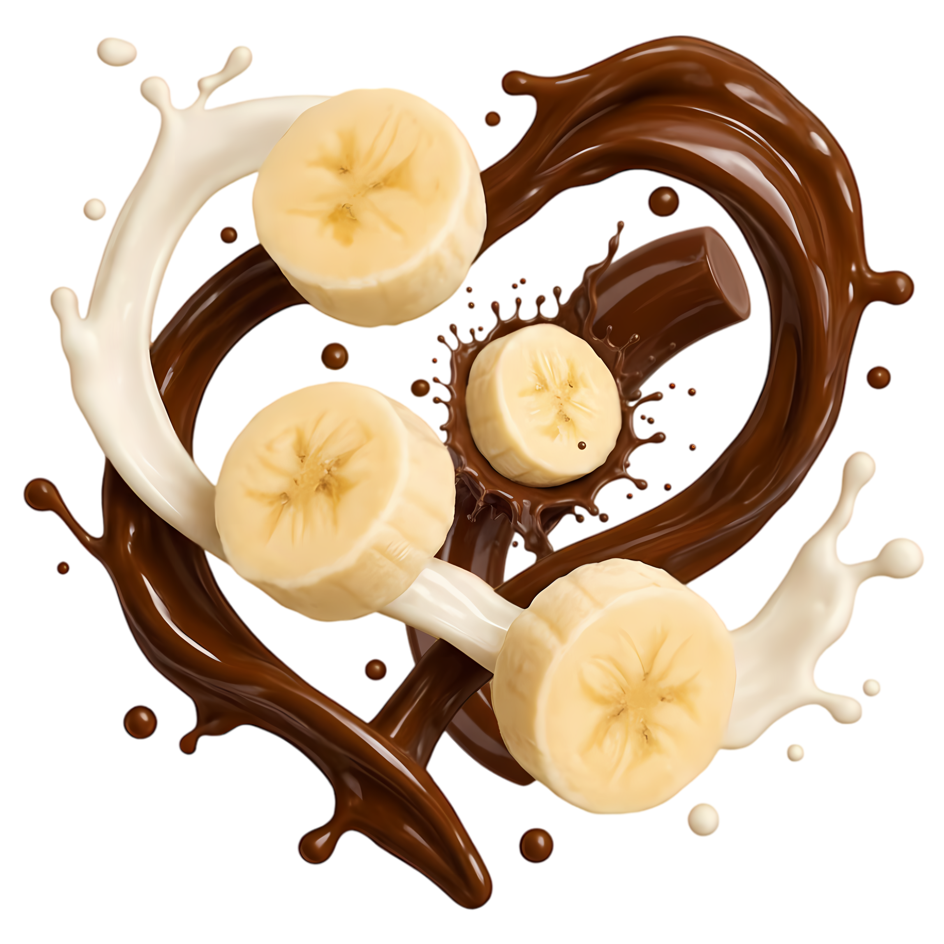 explosive milk and chocolate banana splash
