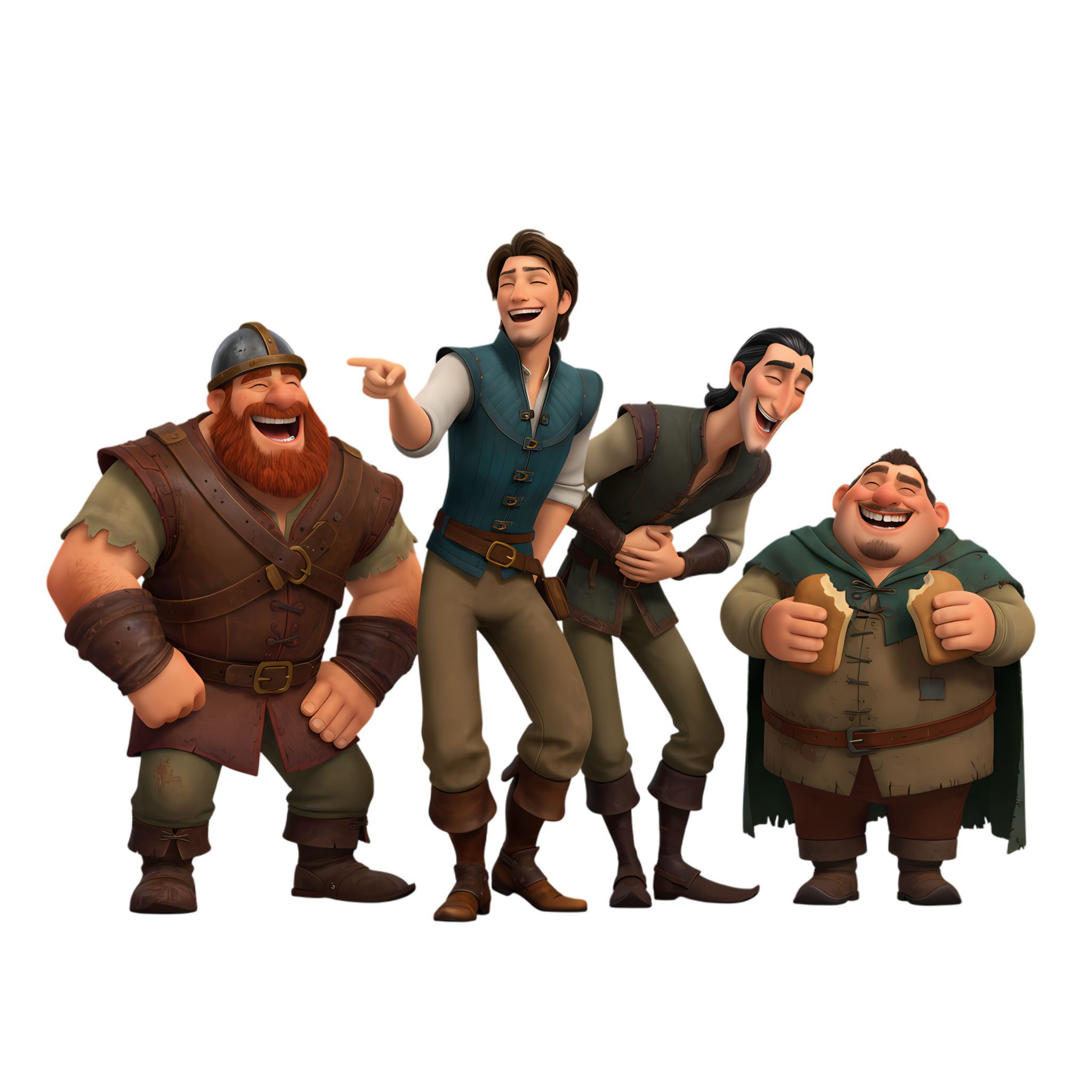 flynn rider and friends laughing together png