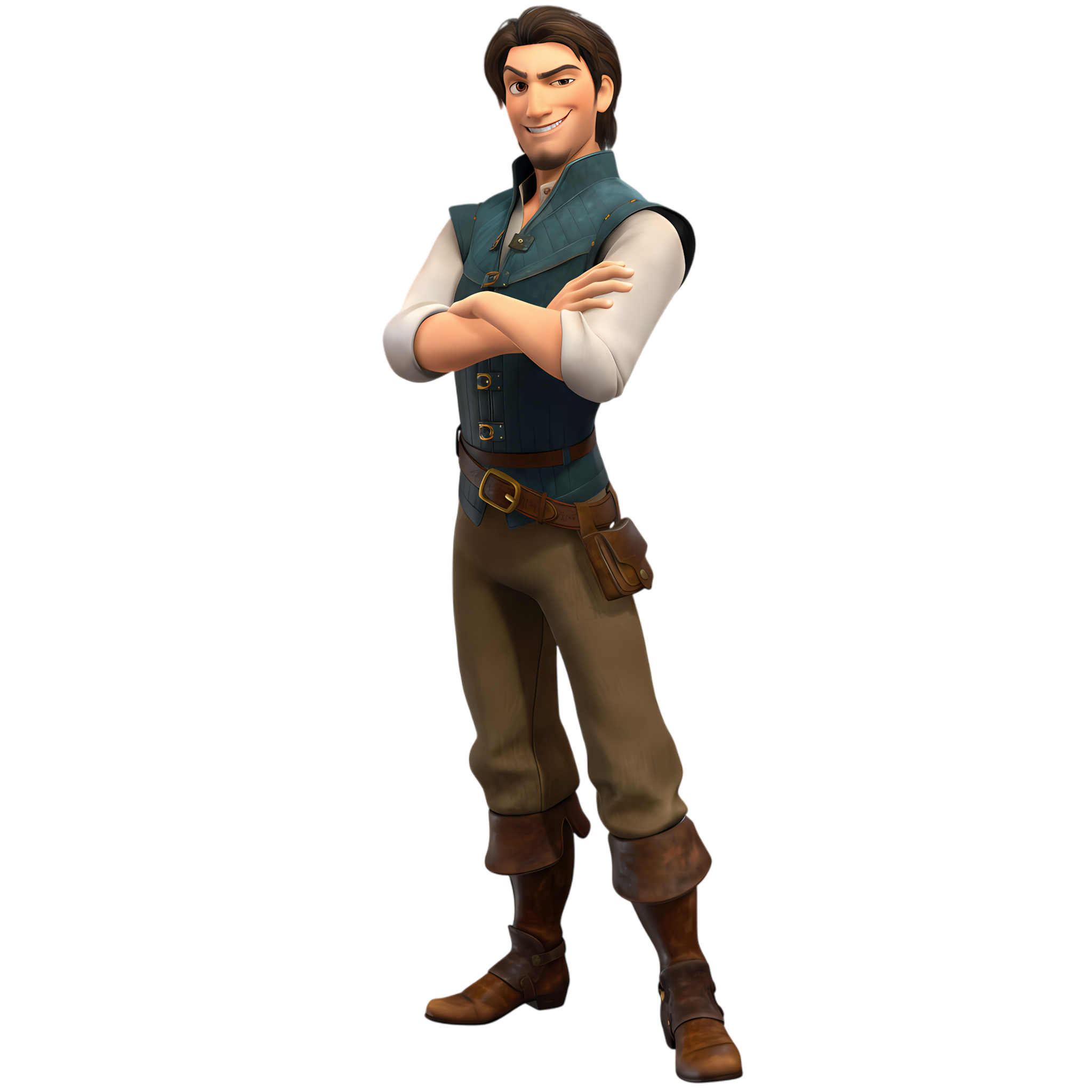 flynn rider smirking with eyebrow raised