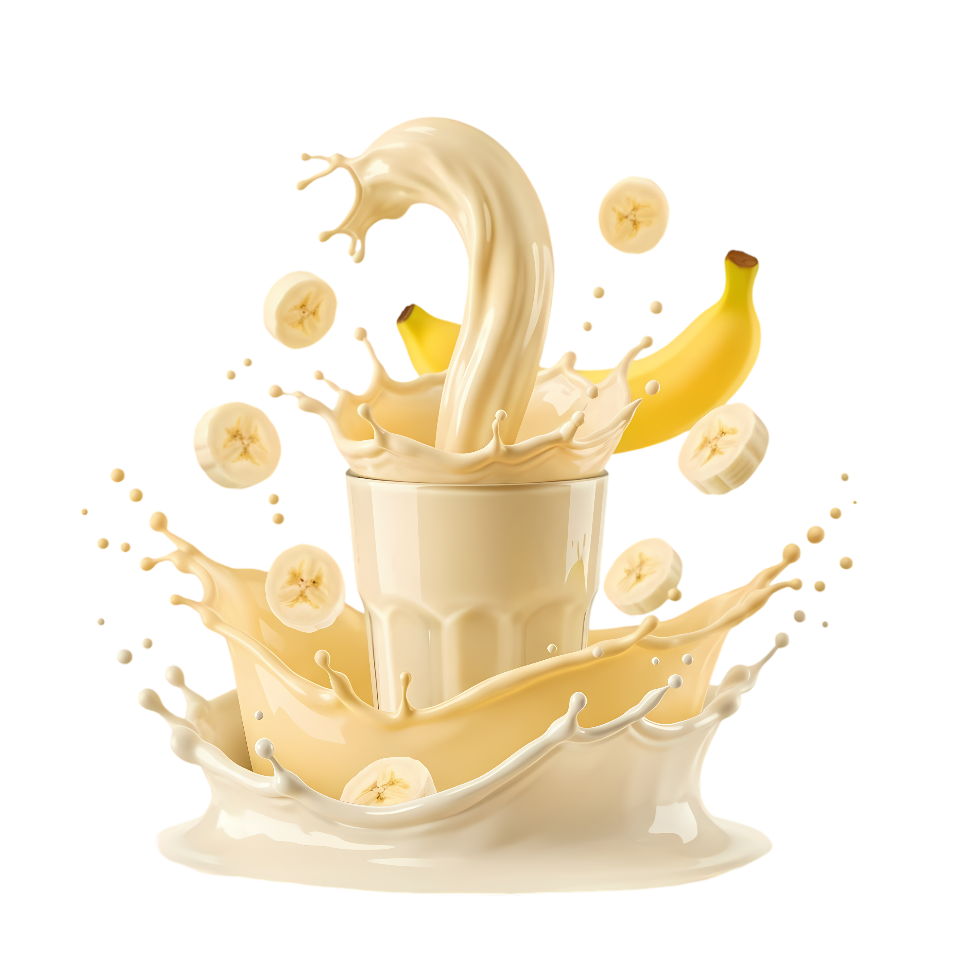 fresh milk splash with banana drop