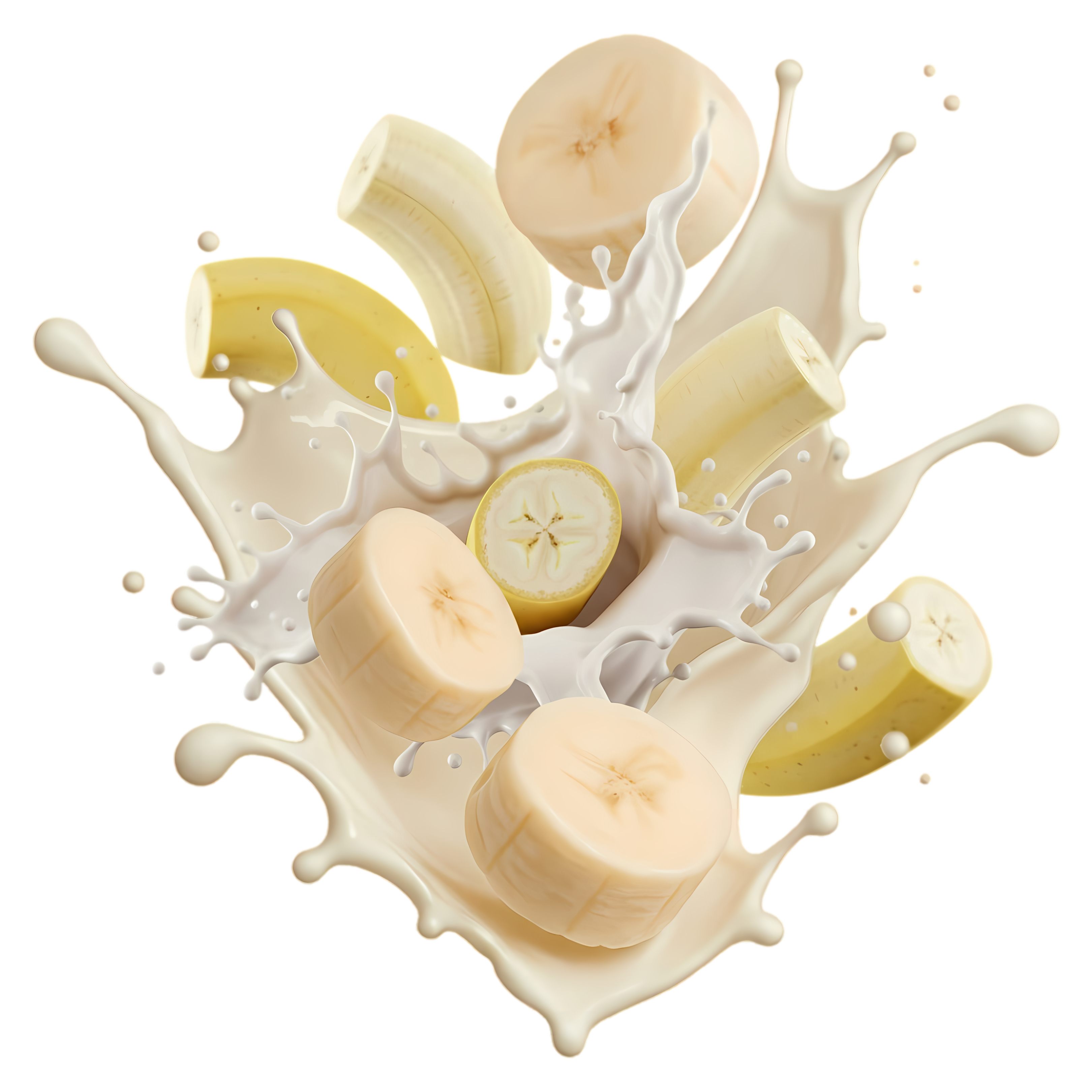 fresh milk splash with banana mix